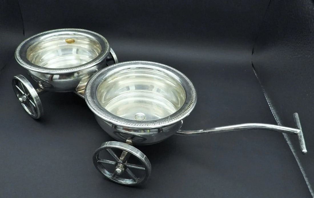 Antique Sheffield Silver Plate Twin Wine Wagon Coasters 1820 Georgian Style - 3