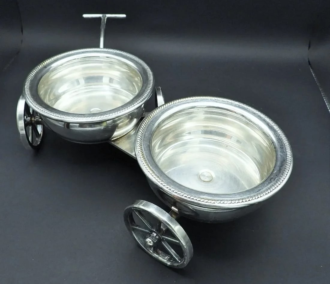 Antique Sheffield Silver Plate Twin Wine Wagon Coasters 1820 Georgian Style - 6