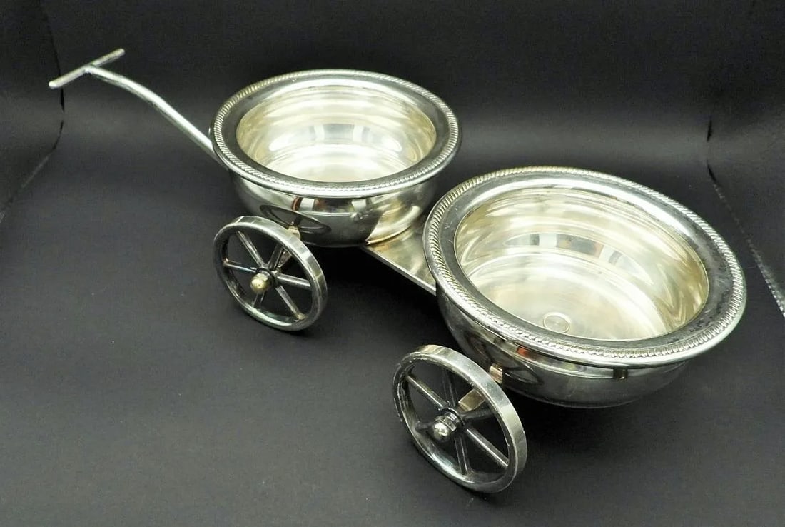 Antique Sheffield Silver Plate Twin Wine Wagon Coasters 1820 Georgian Style - 9