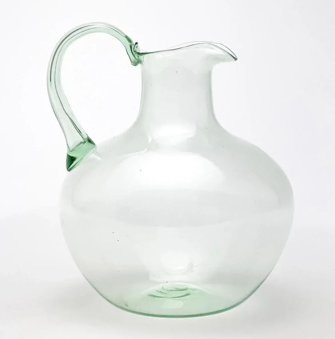 Circa 1925 Murano Glass-Green Soffiato Pitcher - 10