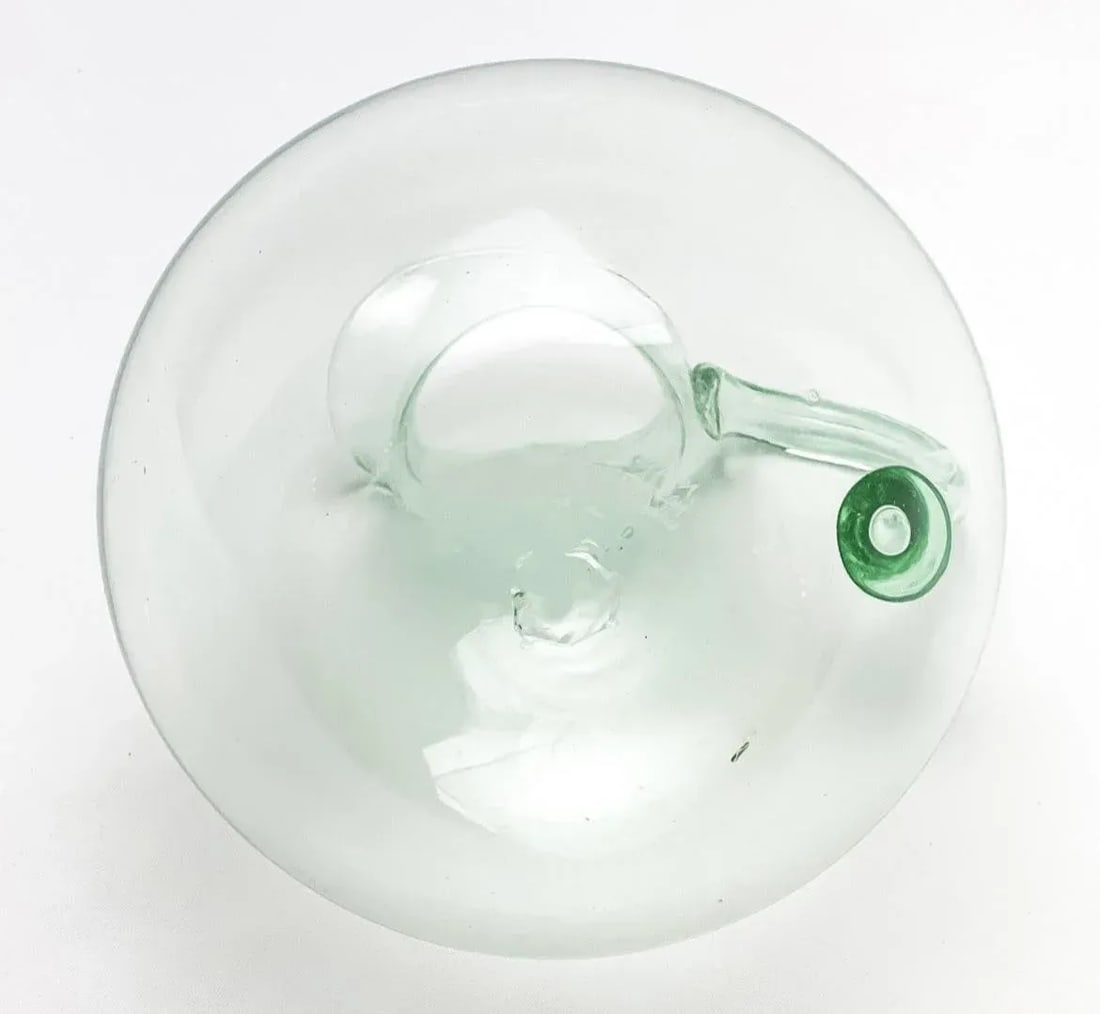 Circa 1925 Murano Glass-Green Soffiato Pitcher - 5