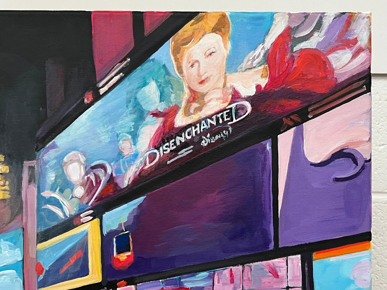 Painting of Times Square New York City Reflections After the Rain II - Unique Original Art by Britis - 11