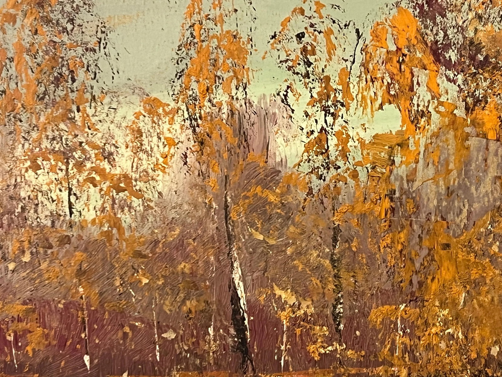 Original Impasto Oil Painting Art of an Autumnal River Landscape by Irish Artist, 1985 - 11