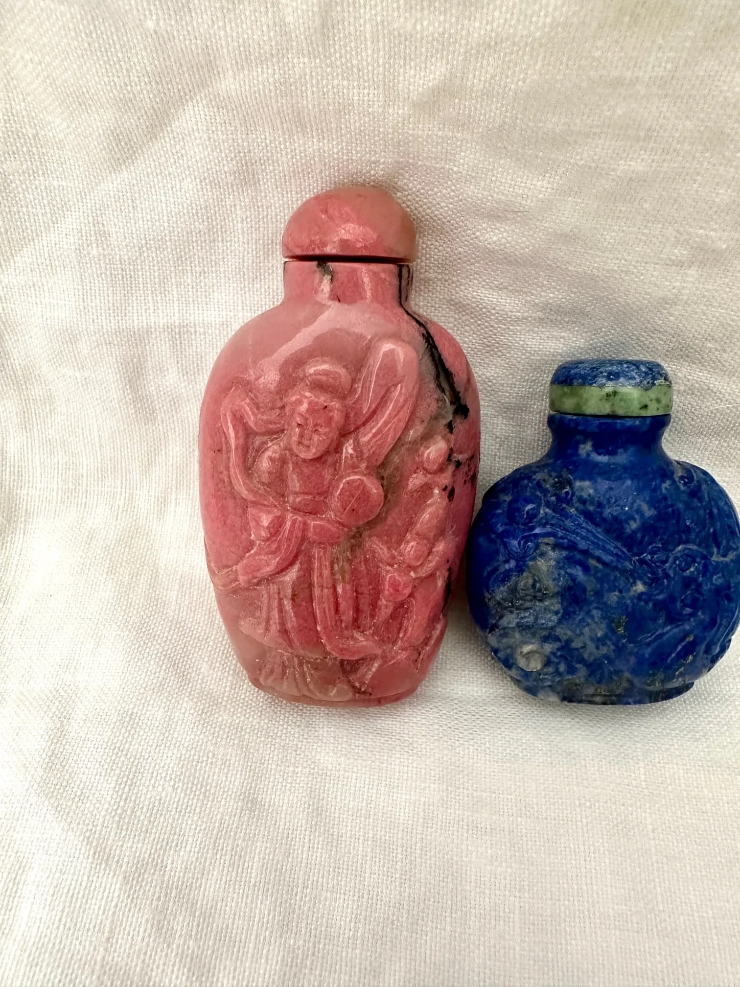 Antique Hand Carved Chinese Snuff Bottles Set of 5 - 5