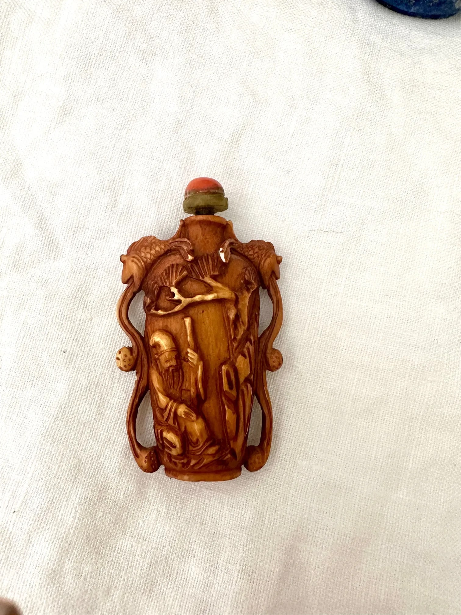 Antique Hand Carved Chinese Snuff Bottles Set of 5 - 6