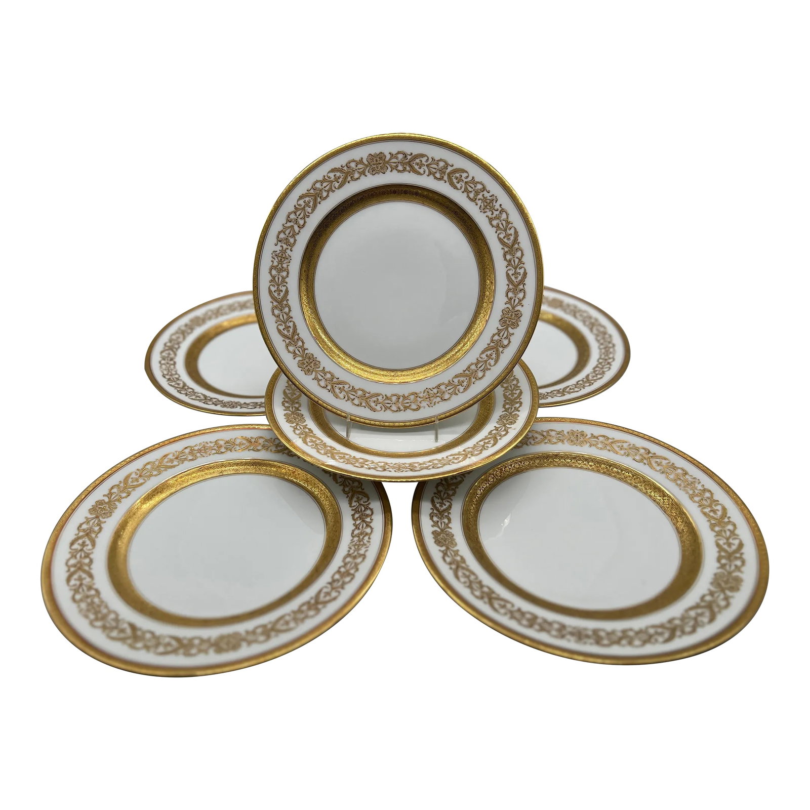 Set of 6 - Ahrenfeldt Limoges for Richard Briggs Boston Gilt Enamel Dinner Plates (1 of 9)