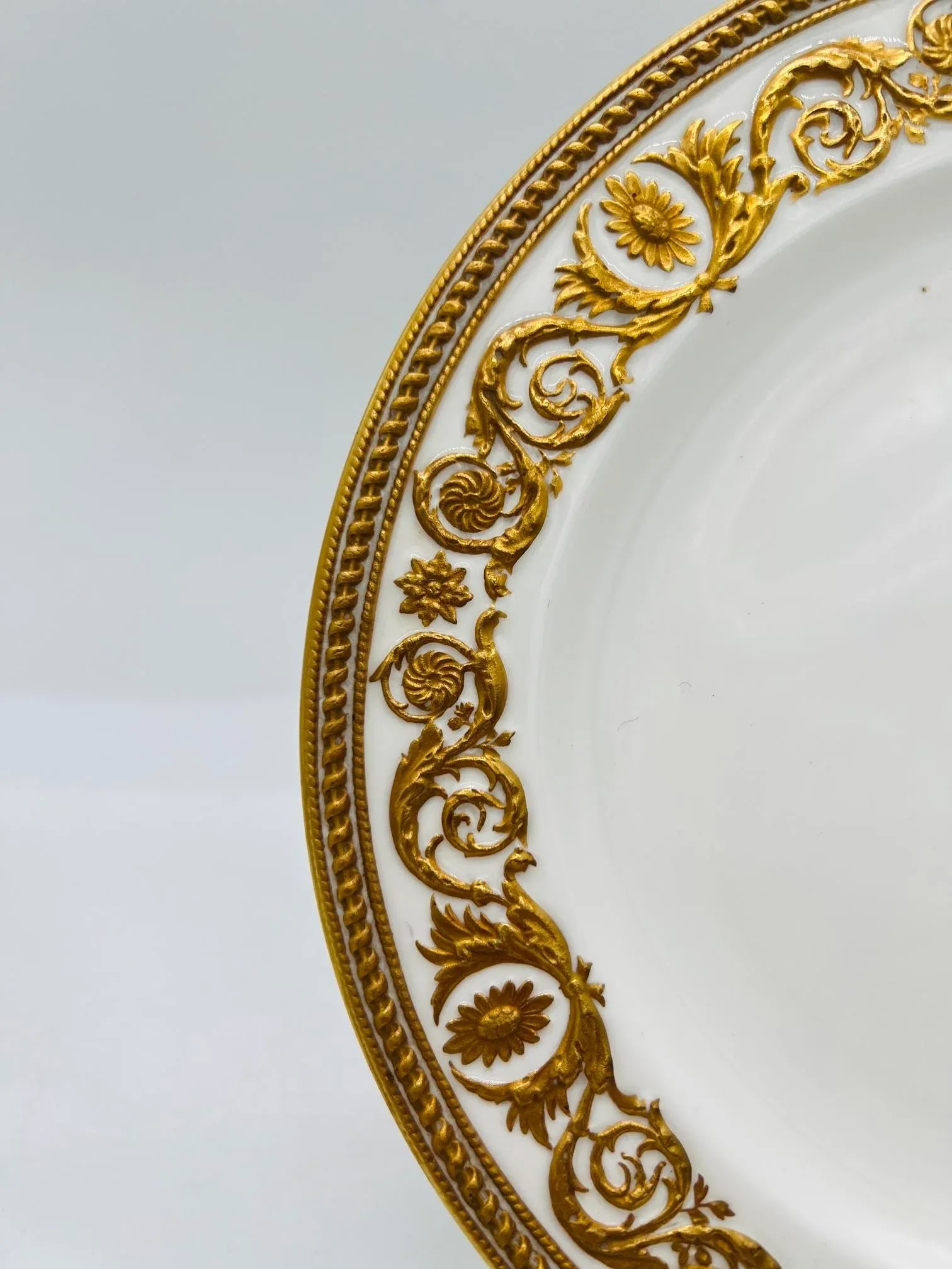 (3) Three Wedgwood Porcelain 9" Heavily Gilt Decorated Plates Richard Briggs Co. - 3