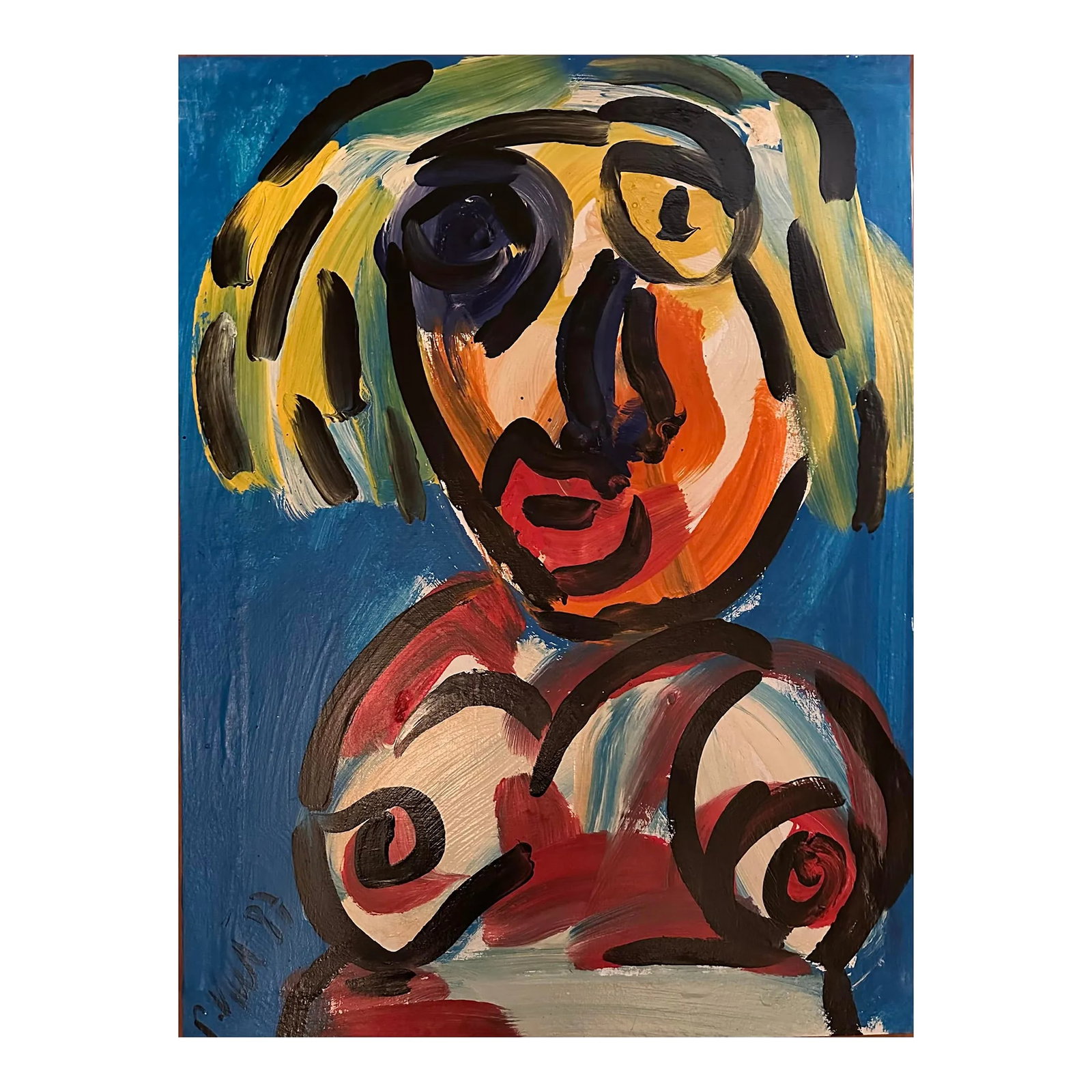 Peter Keil Original Painting, 1987 - Junge Wilde Collection: Peter Keil is a German artist that focuses primarily on abstract expressionism. Keil painted with some of the greats including Joan Miró, Pablo Picasso, and Andy Warhol, to name a few. This is a 