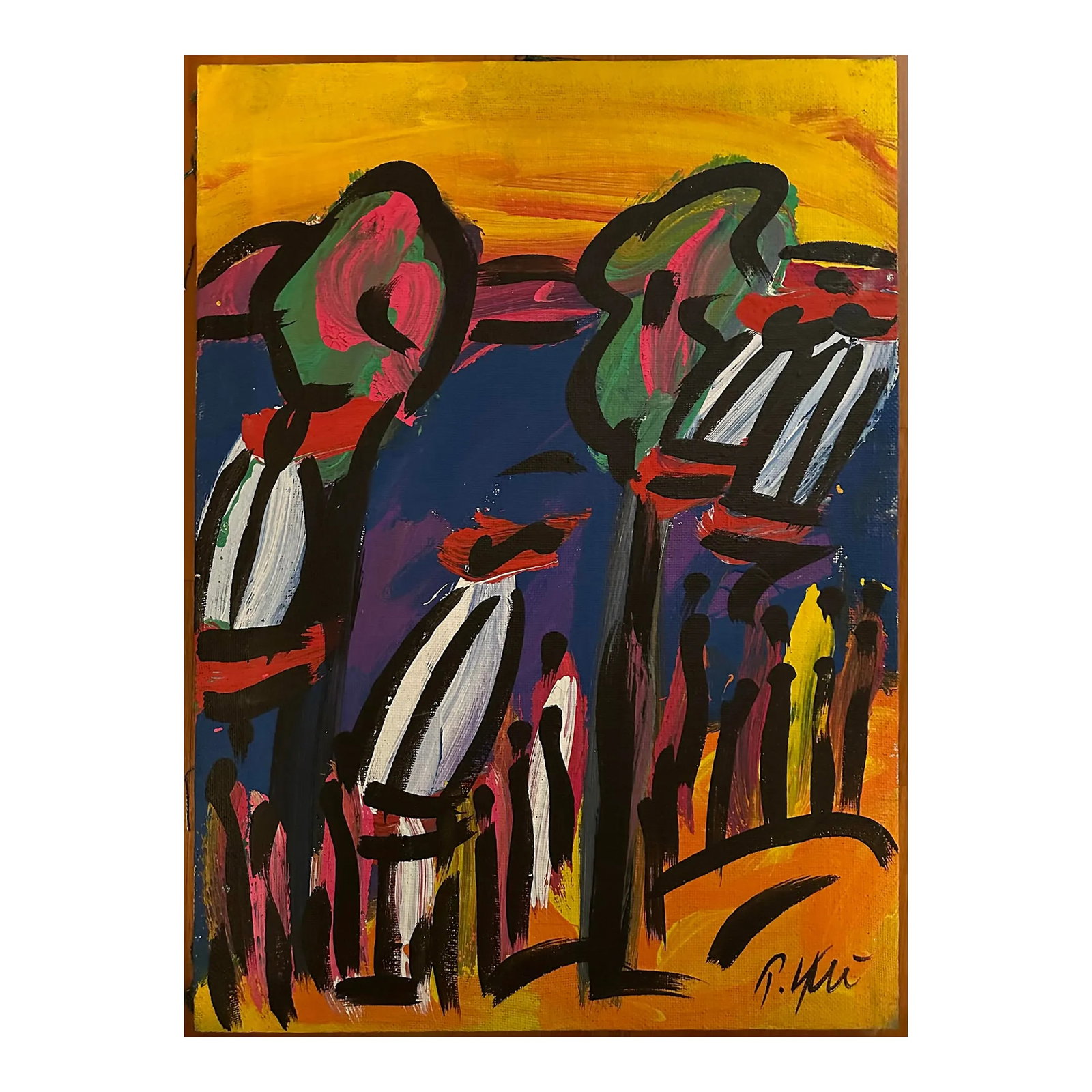Peter Keil Original Painting: Peter Keil is a German artist that primarily focuses on abstract expressionism. Keil painted with some of the greats including Joan Miró, Pablo Picasso and Andy Warhol, to name a few. This is a b