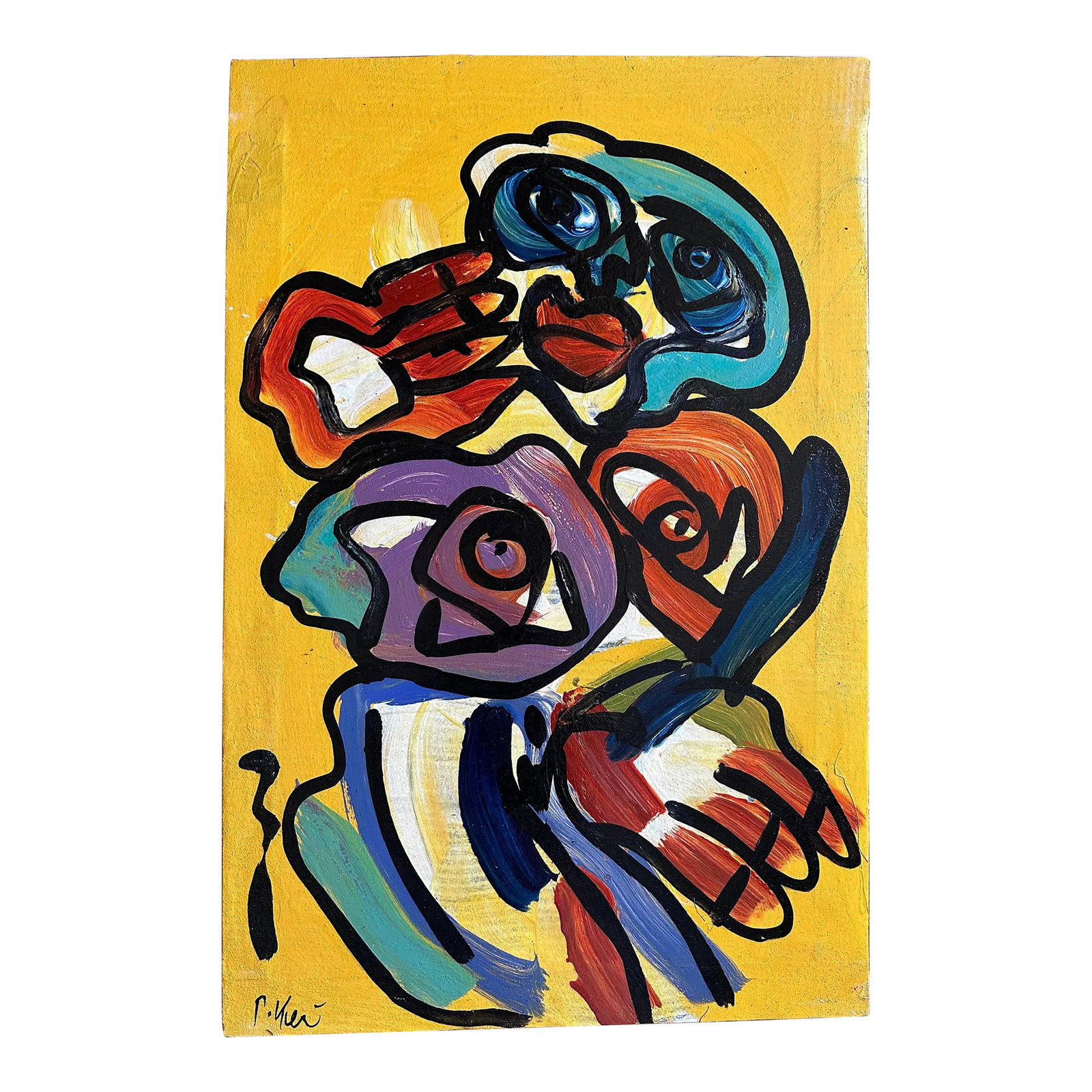 Original Peter Keil Painting - Junge Wilde Collection: Peter Keil is a German artist that focuses primarily on abstract expressionism. Keil painted with some of the greats including Joan Miró, Pablo Picasso and Andy Warhol, to name a few. This is a