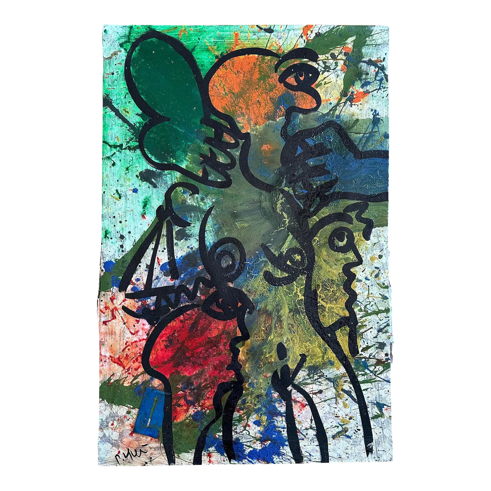 Original Peter Keil Painting - Junge Wilde Collection: Peter Keil is a German artist that focuses primarily on abstract expressionism. Keil painted with some of the greats including Joan Miró, Pablo Picasso and Andy Warhol, to name a few. This is a s