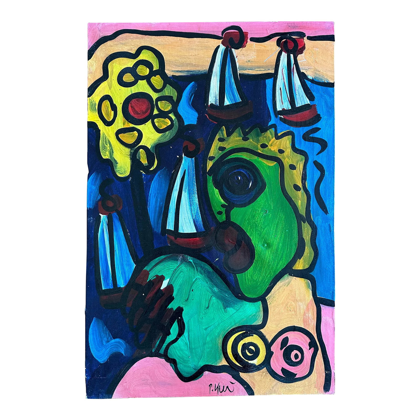 Original Peter Keil Painting - Junge Wilde Collection: Peter Keil is a German artist that focuses primarily on abstract expressionism. Keil painted with some of the greats including Joan Miró, Pablo Picasso and Andy Warhol, to name a few. This is a