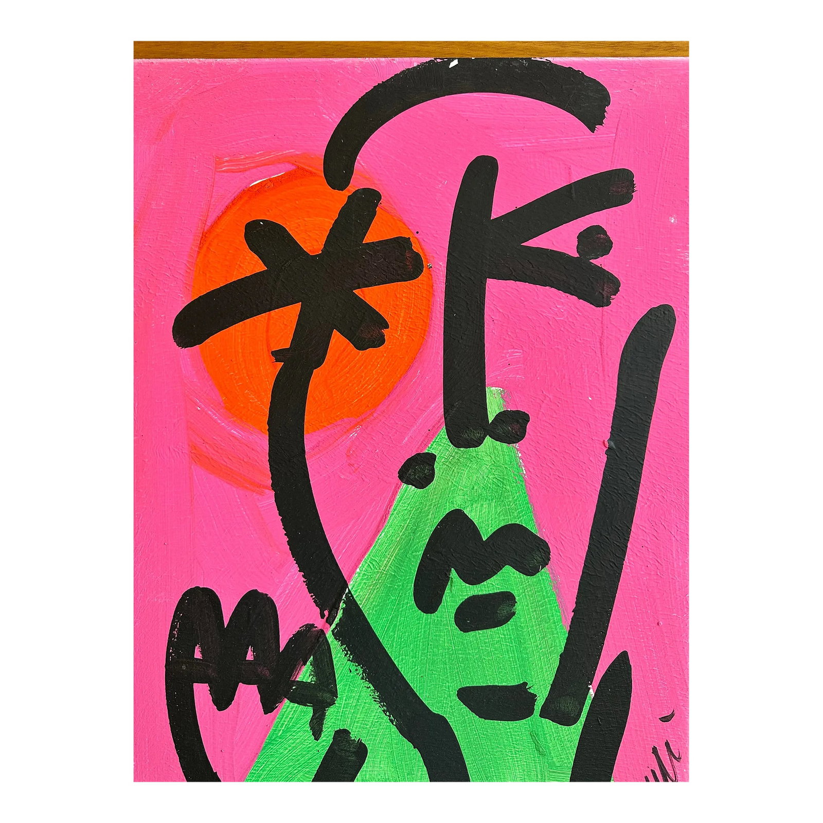 Original Peter Keil Painting, Mirovian Style: Peter Keil is a German artist that focuses primarily on abstract expressionism. Keil painted with some of the greats including Joan Miró, Pablo Picasso and Andy Warhol, to name a few. This is a