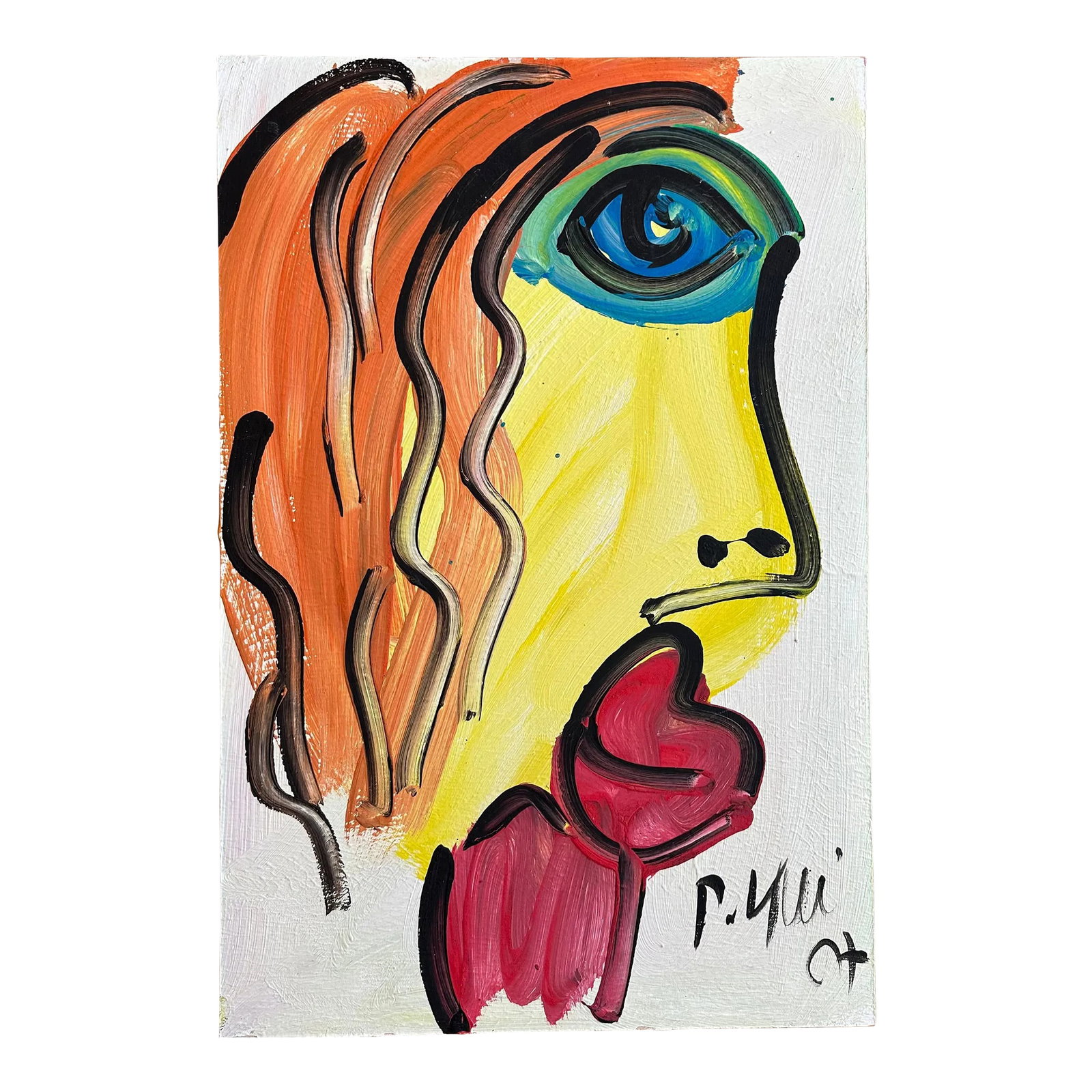 Original Peter Keil Painting, 1997: Peter Keil is a German artist that focuses primarily on abstract expressionism. Keil painted with some of the greats including Joan Miró, Pablo Picasso and Andy Warhol, to name a few. This is a