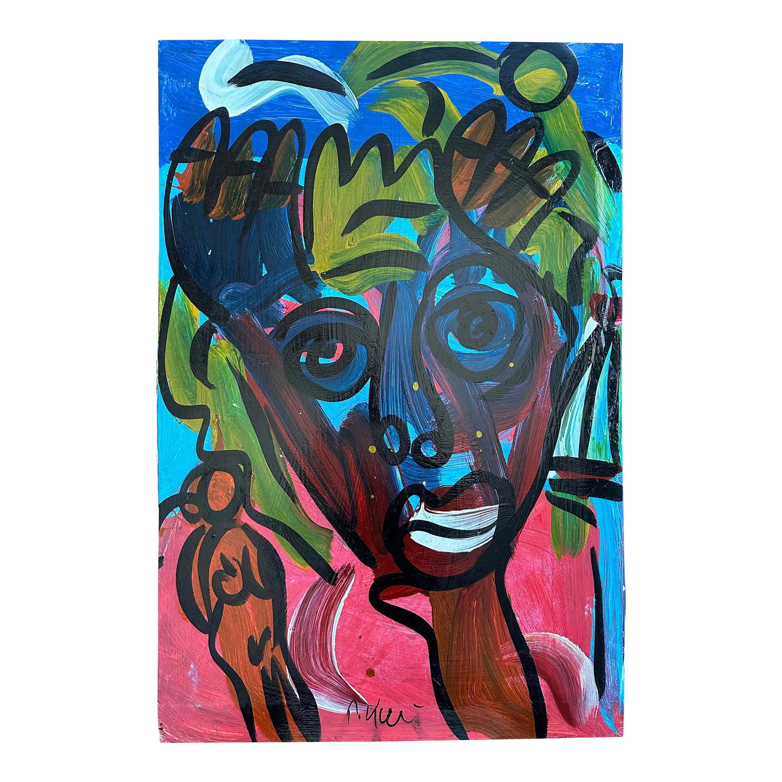 Original Peter Keil Painting - Junge Wilde Collection: Peter Keil is a German artist that focuses primarily on abstract expressionism. Keil painted with some of the greats including Joan Miró, Pablo Picasso and Andy Warhol, to name a few. This is a
