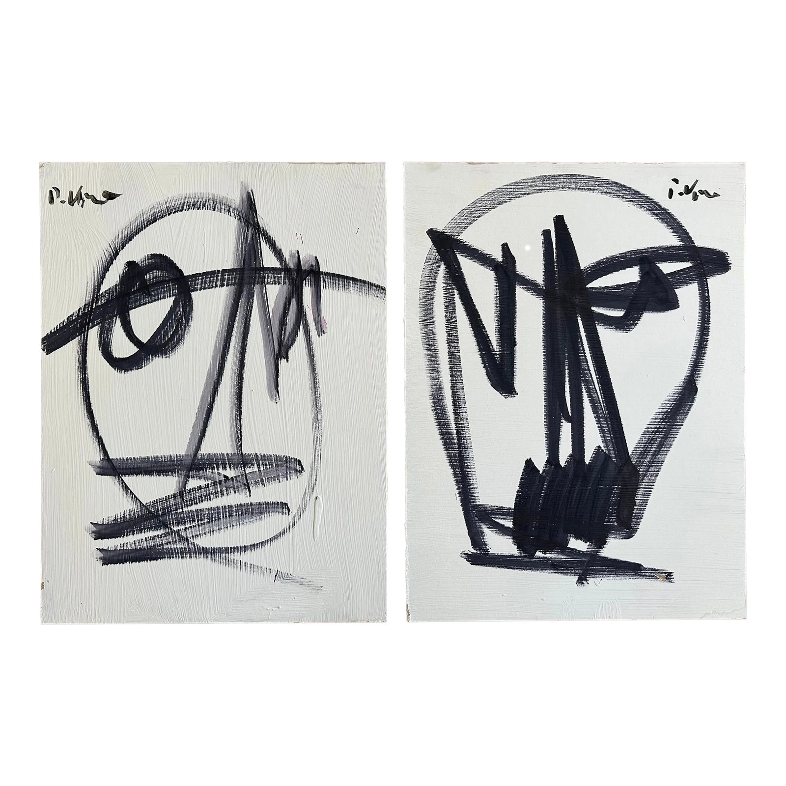 Set of Two Original Peter Keil Paintings: Peter Keil is a German artist that focuses primarily on abstract expressionism. Keil painted with some of the greats including Joan Miró, Pablo Picasso and Andy Warhol, to name a few. This is a
