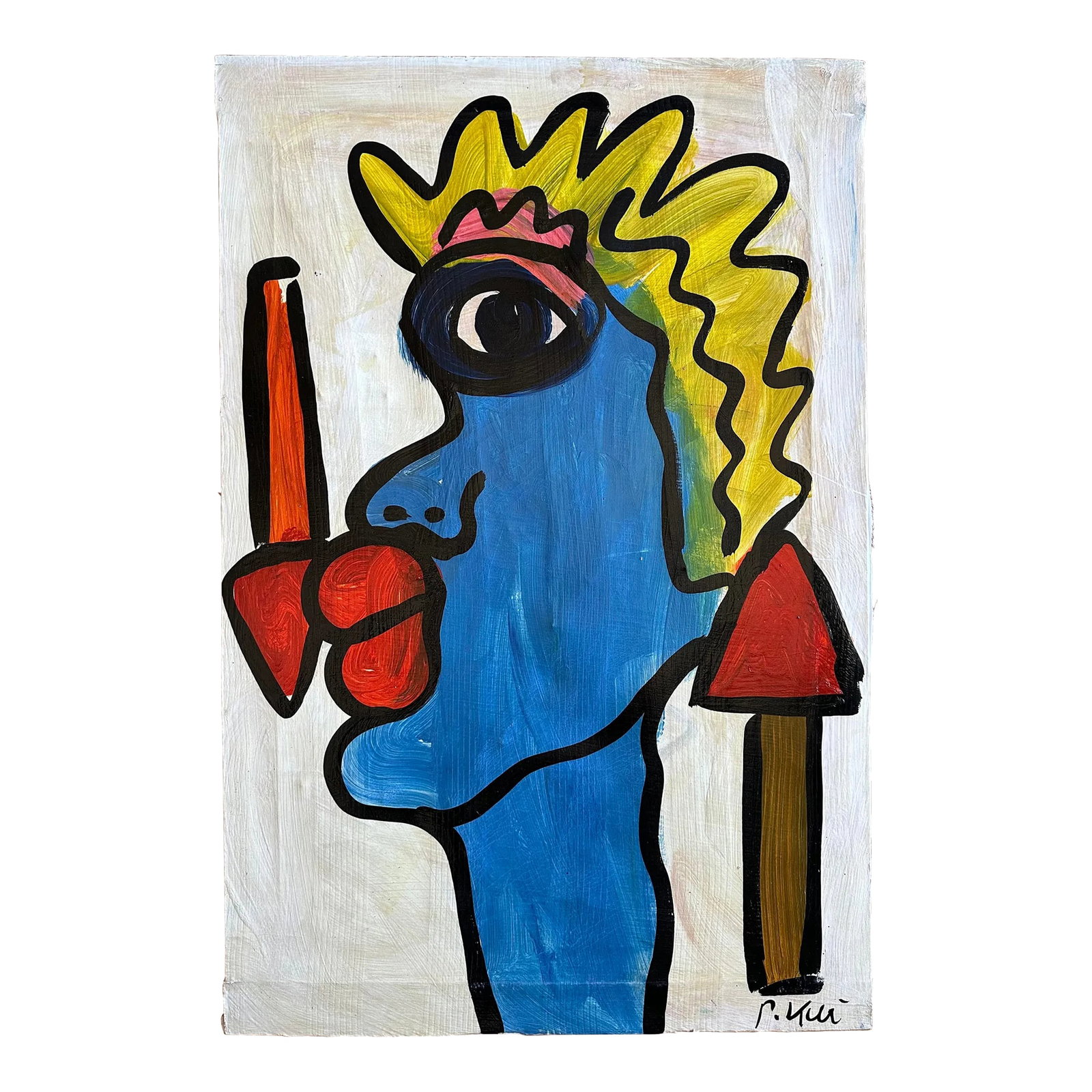 Original Peter Keil Painting: Peter Keil is a German artist that focuses primarily on abstract expressionism. Keil painted with some of the greats including Joan Miró, Pablo Picasso and Andy Warhol, to name a few. This is a