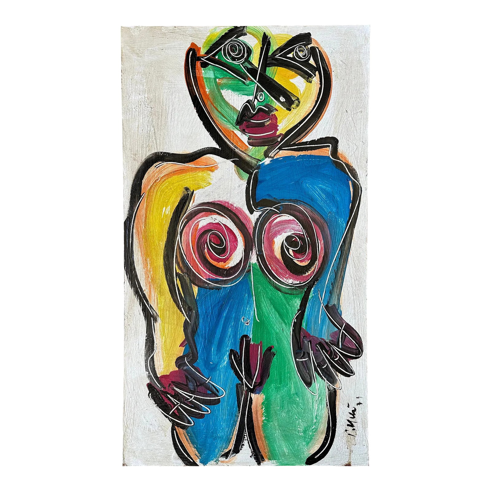 1977 Titled Original Peter Keil Painting - Junge Wilde Collection: Peter Keil is a German artist that focuses primarily on abstract expressionism. Keil painted with some of the greats including Joan Miró, Pablo Picasso and Andy Warhol, to name a few. This is a