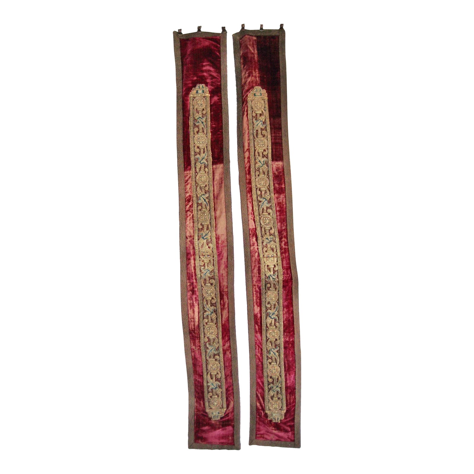 Pair of 17th Century Italian Embroidery Tapestry Wall Hanging (1 of 10)