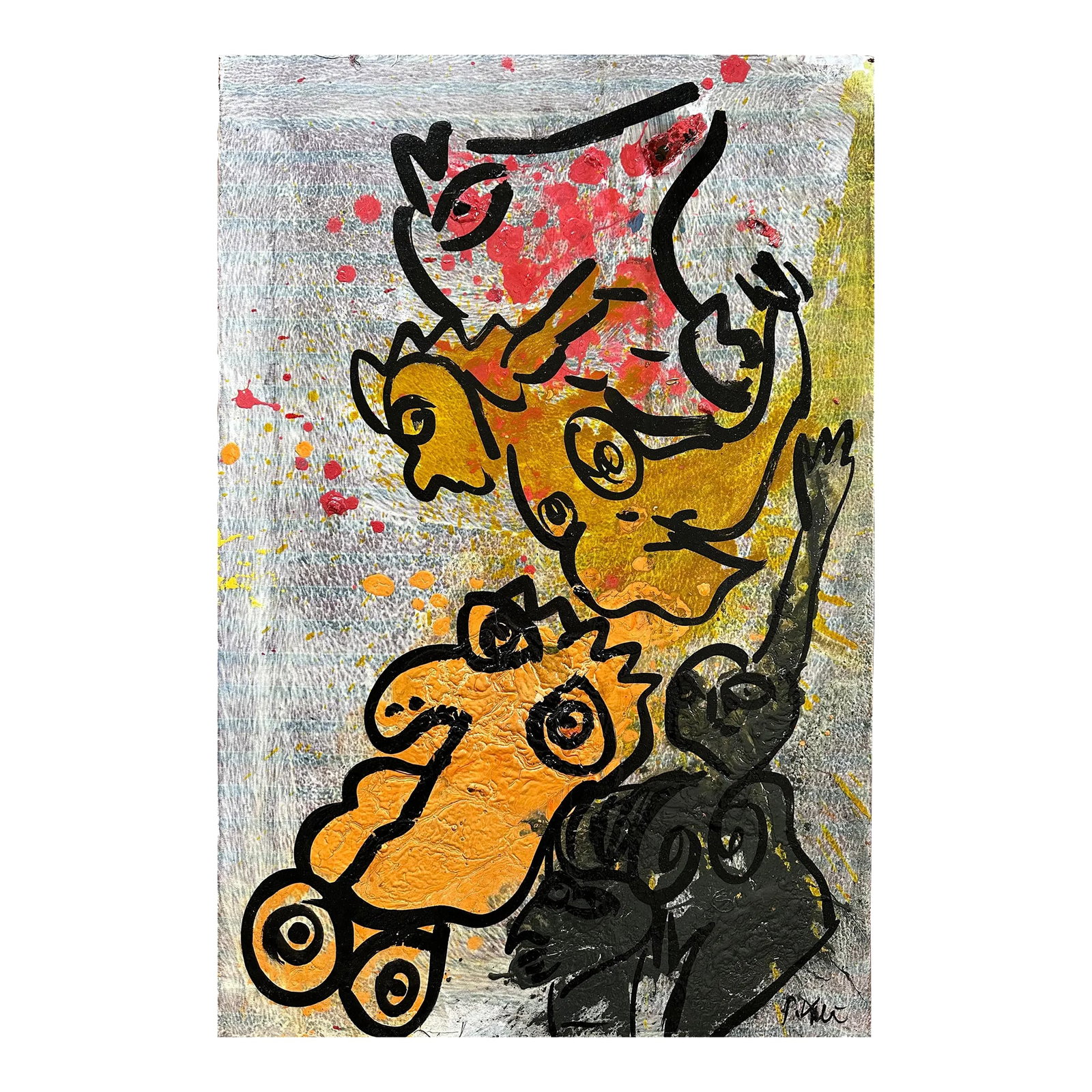 Original Peter Keil Painting - Junge Wilde Collection: Peter Keil is a German artist that focuses primarily on abstract expressionism. Keil painted with some of the greats including Joan Miró, Pablo Picasso and Andy Warhol, to name a few. This is a p