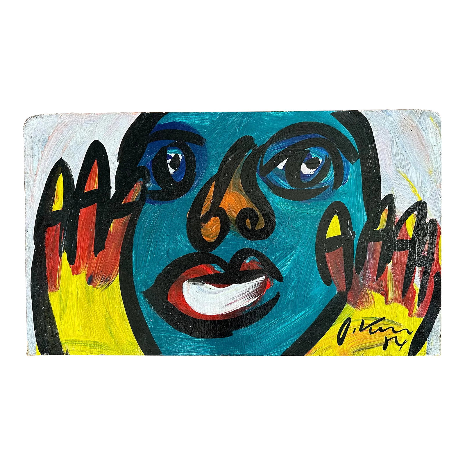 1984 Original Peter Keil Painting: Peter Keil is a German artist that focuses primarily on abstract expressionism. Keil painted with some of the greats including Joan Miró, Pablo Picasso and Andy Warhol, to name a few. This is a