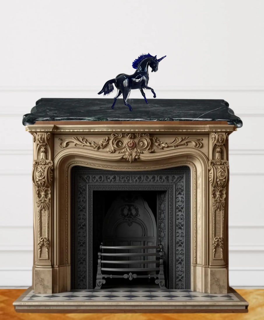 Vintage Murano Cobalt Art Glass Sculpture Unicorn Horse Signed Guiman 1/1 - 10