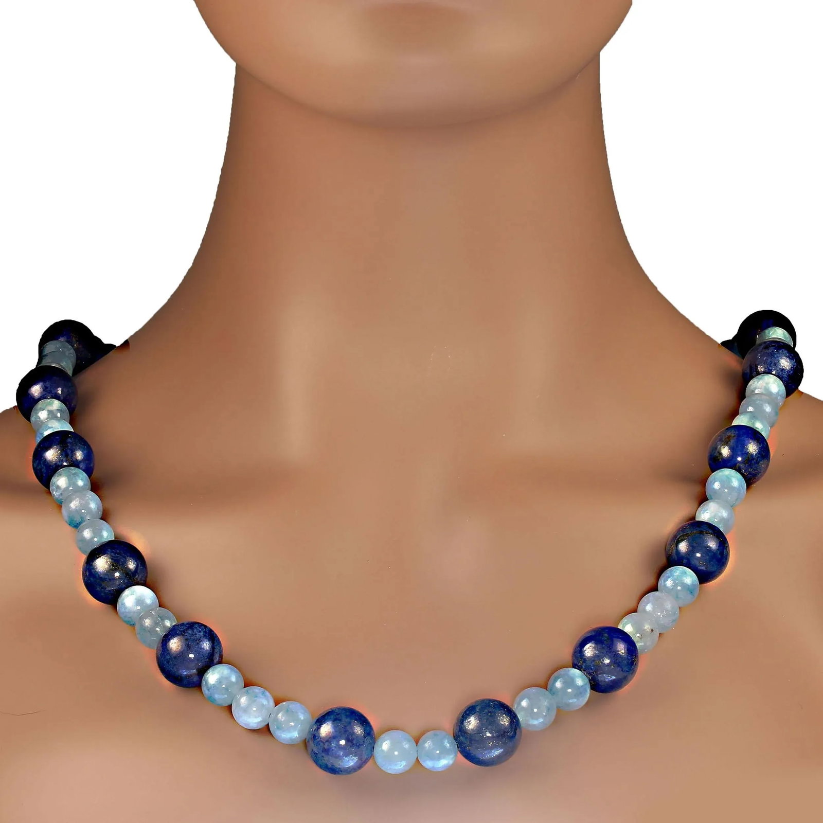 Lapis Lazuli and Aquamarine Statement Necklace - 3