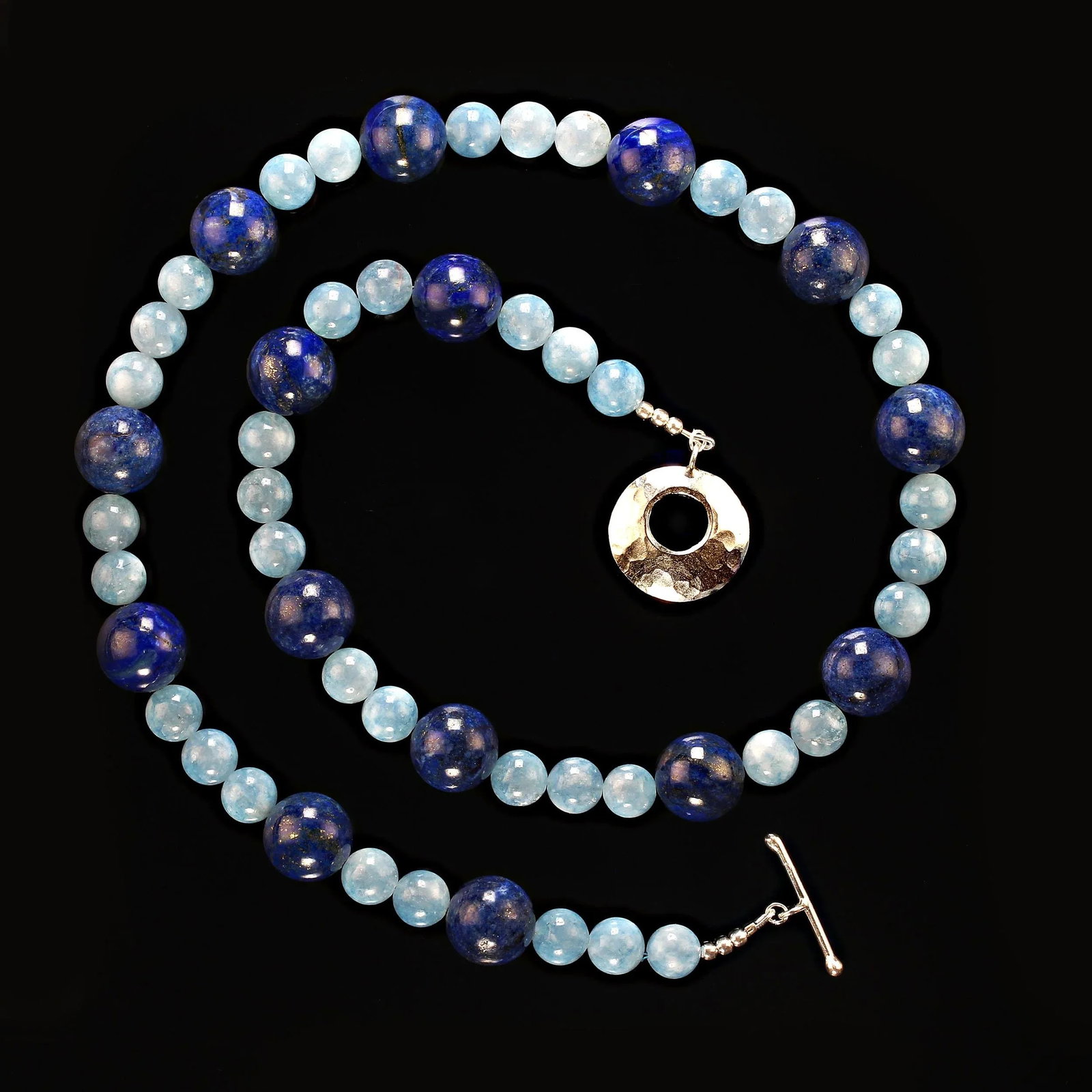 Lapis Lazuli and Aquamarine Statement Necklace - 4