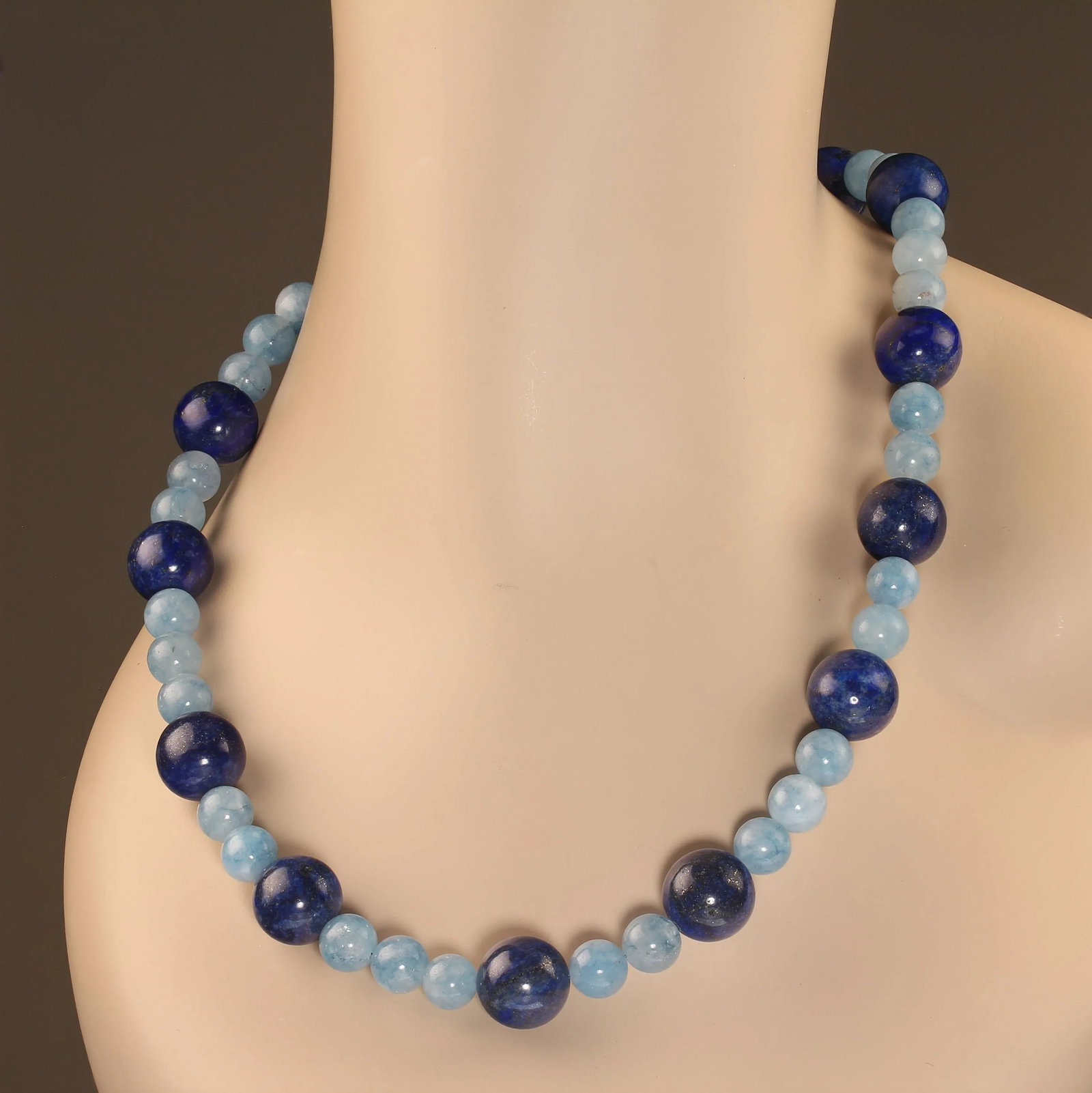 Lapis Lazuli and Aquamarine Statement Necklace - 5