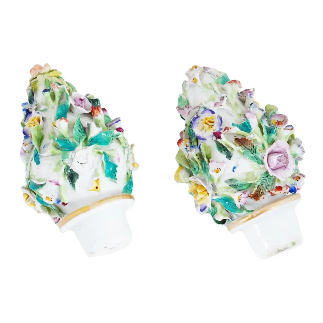 Antique Meissen Manner Snowball Porcelain Vases - a Pair - 8