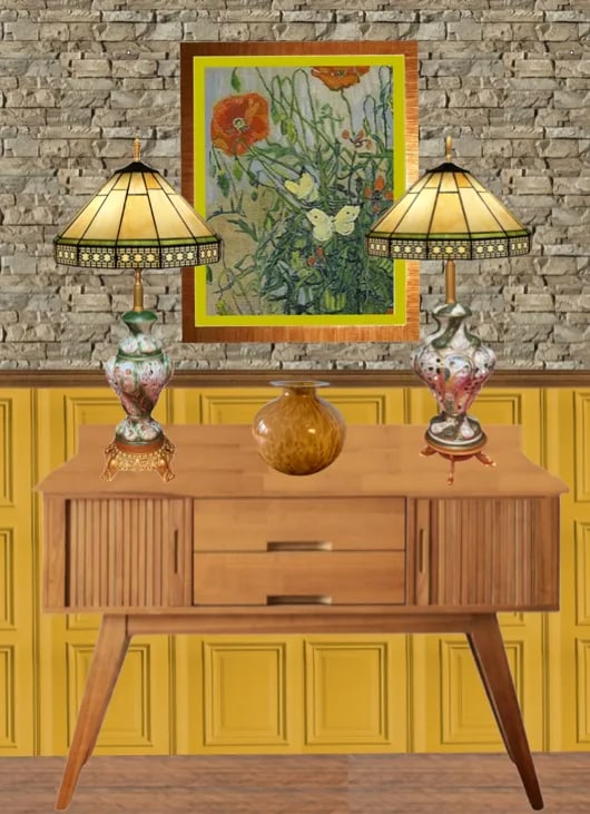 Mid-Century Capodimonte Green Porcelain Table Lamps: Cherub Maidens a Pair - 5