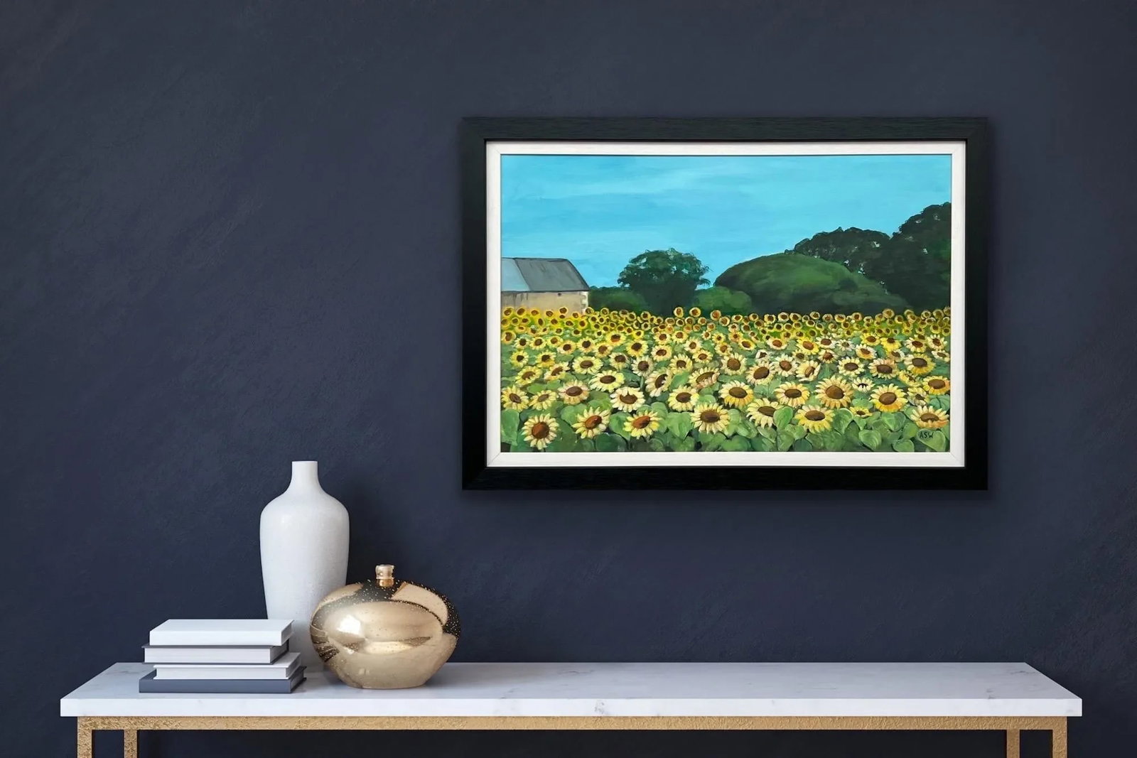 Field of Sunflowers in Summertime in France II by Contemporary British Artist - 8