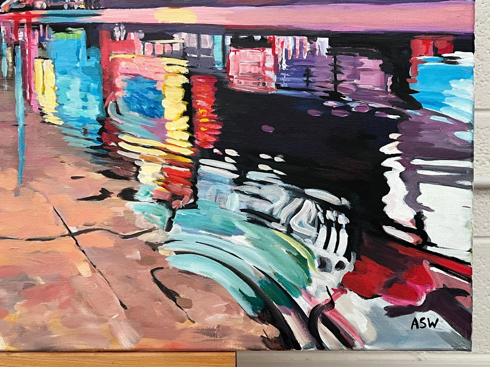 Times Square New York City Reflections After the Rain II - Vibrant Urban Landscape Art - 10