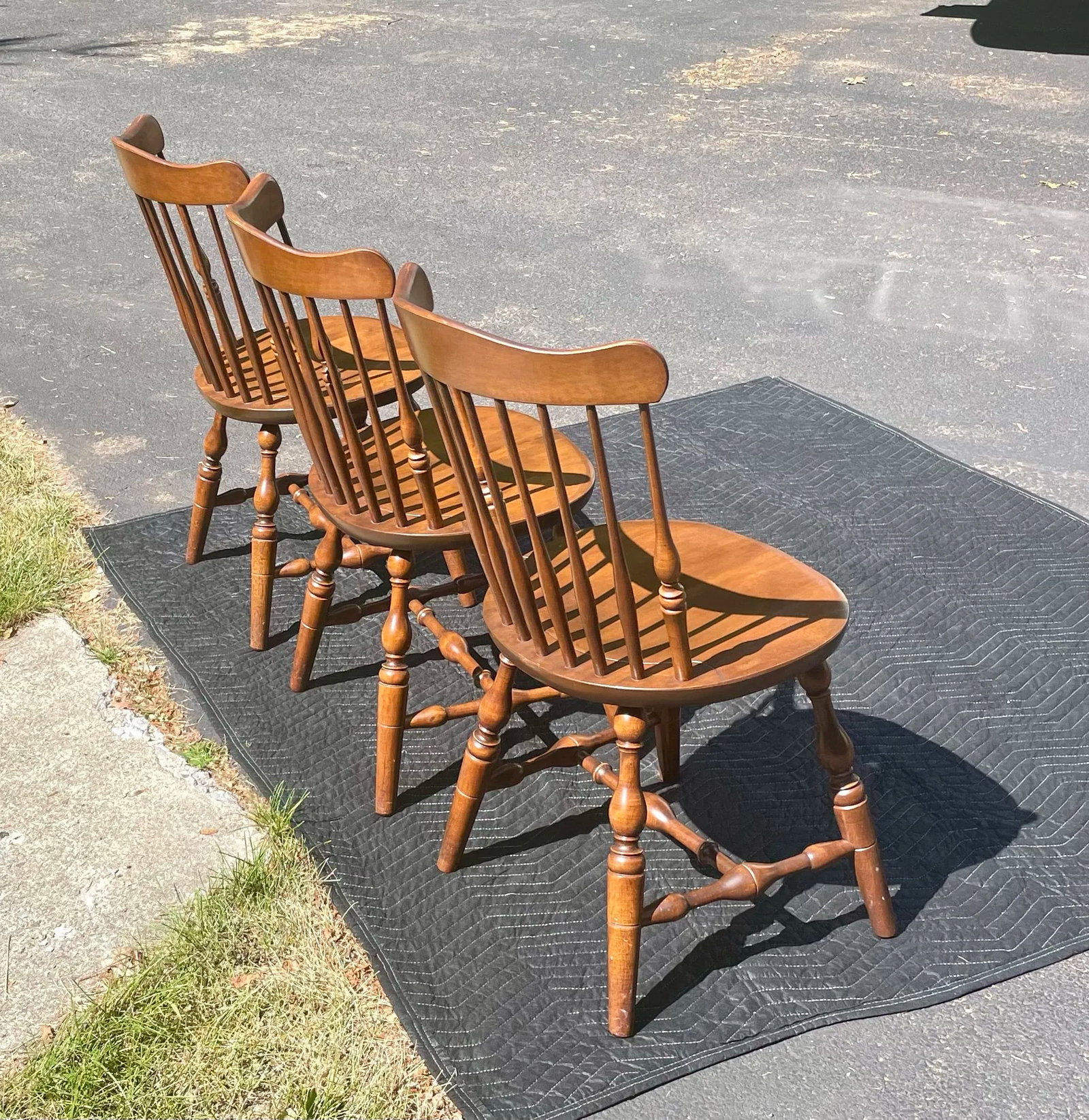 Mid 20th Century S. Bent & Bros. Fan Back Windsor Chairs - Set of 3 - 11