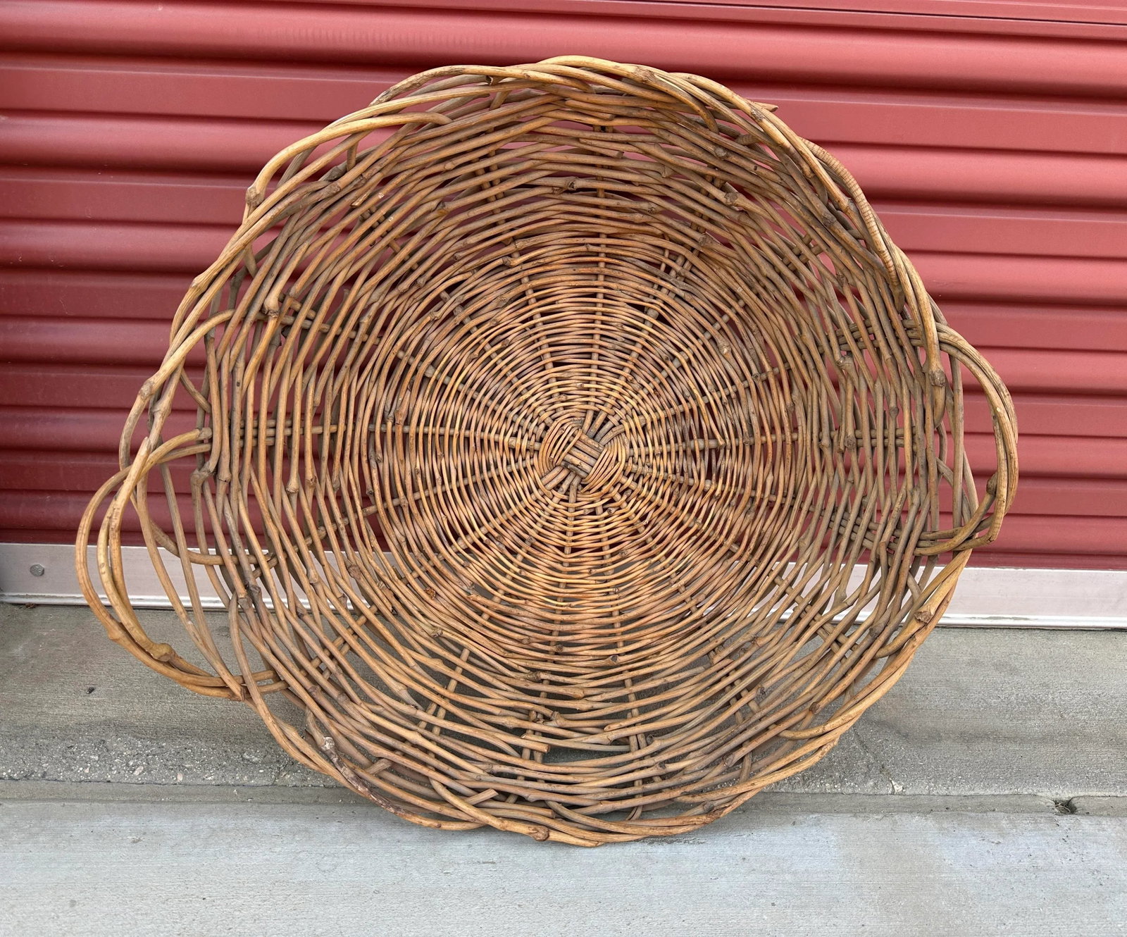 Vintage Rustic European Wicker Gathering Basket - 2