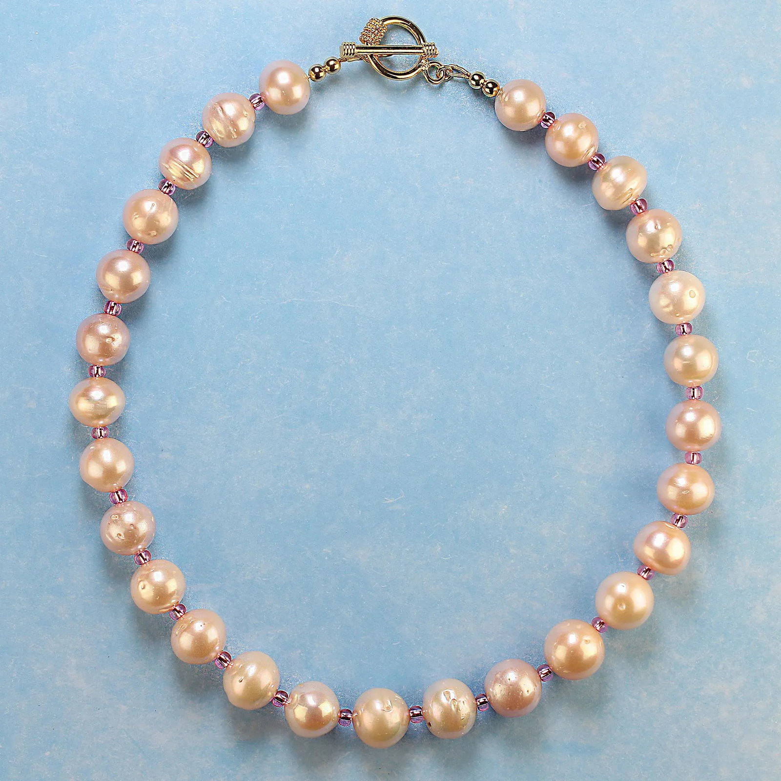 Stylish Blush Pearls With Hot Pink Accents - 7