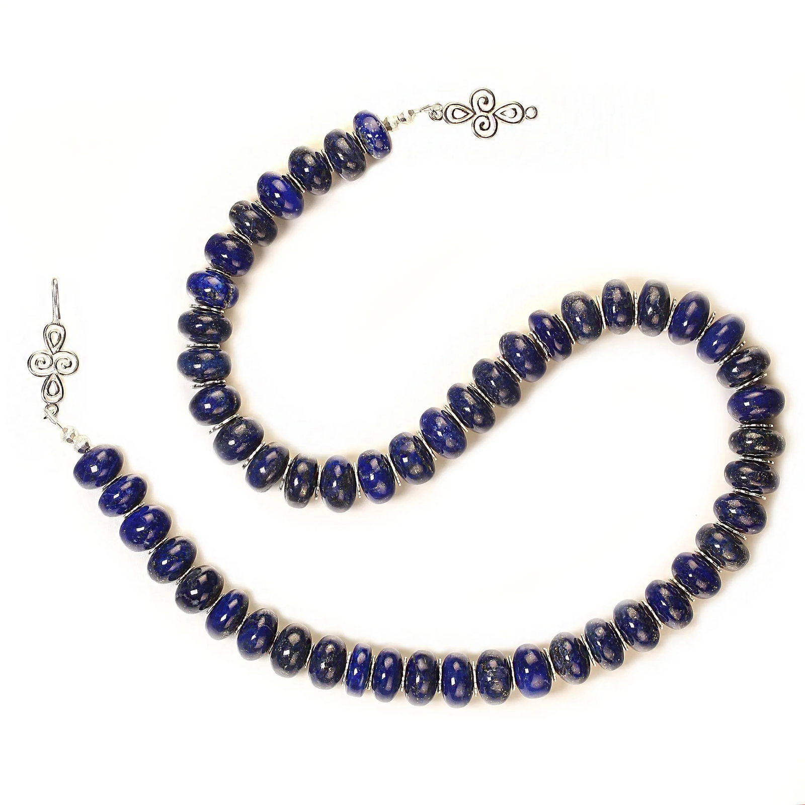 Rondelles of Smooth Lapis Lazuli 21-Inch Necklace - 5