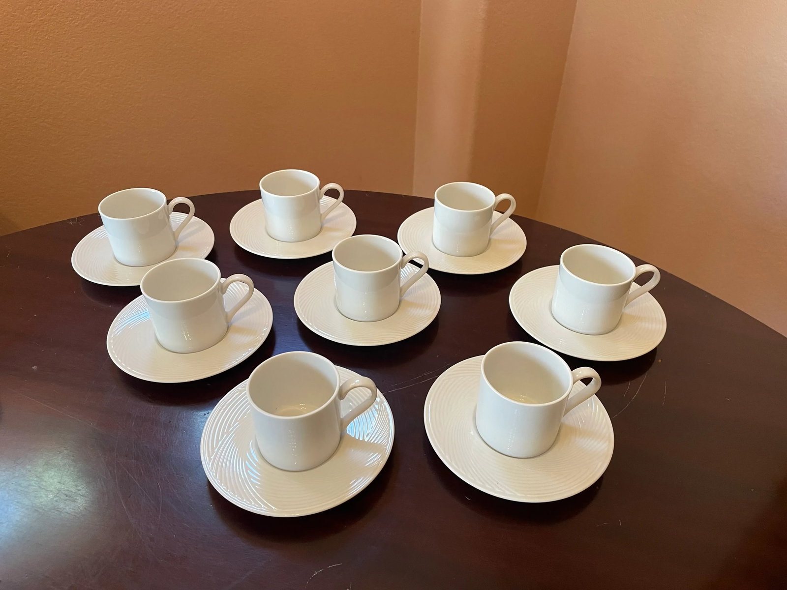 1960s Dansk White Porcelain Demitasse Cups and Saucers Set- 16 Pieces - 9