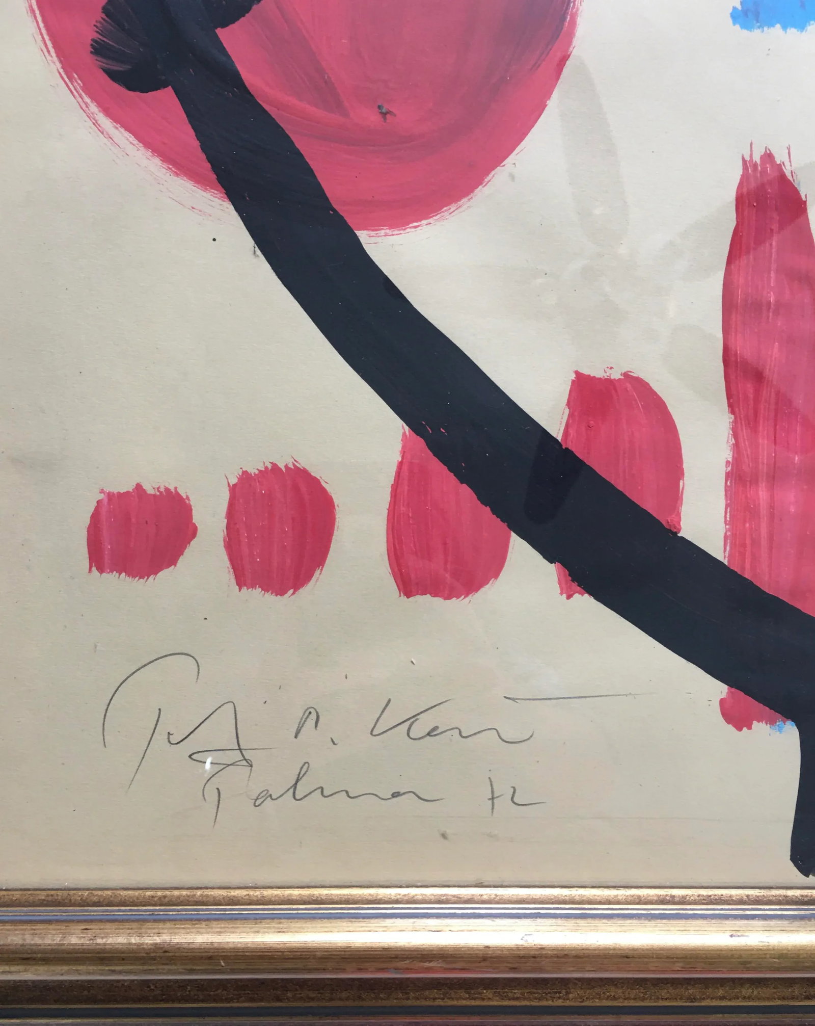 Abstract Face Titled Painting by Peter Keil, 1972 - 3