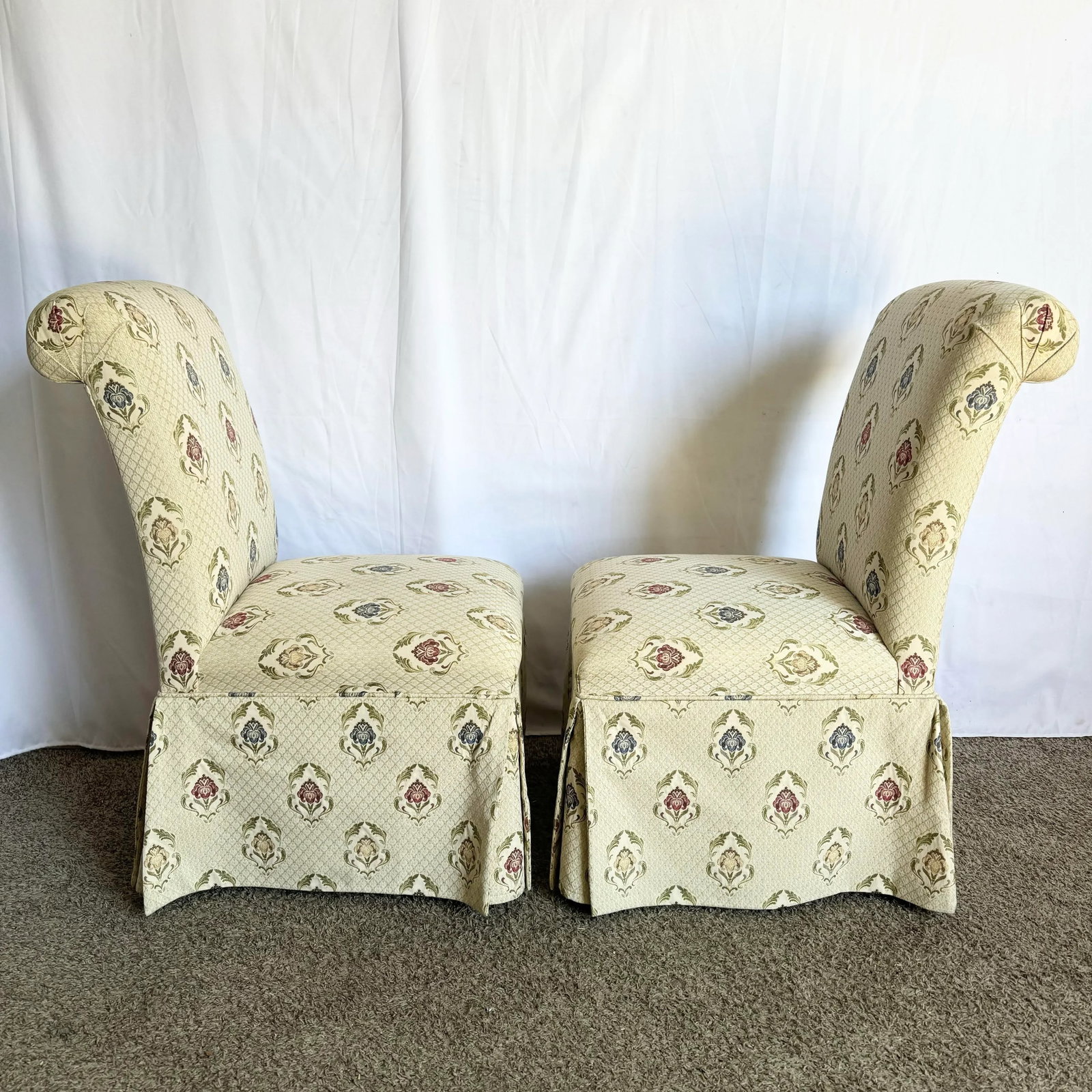 Vintage Regency Skirted Dining Chairs - Set of 4 - 4