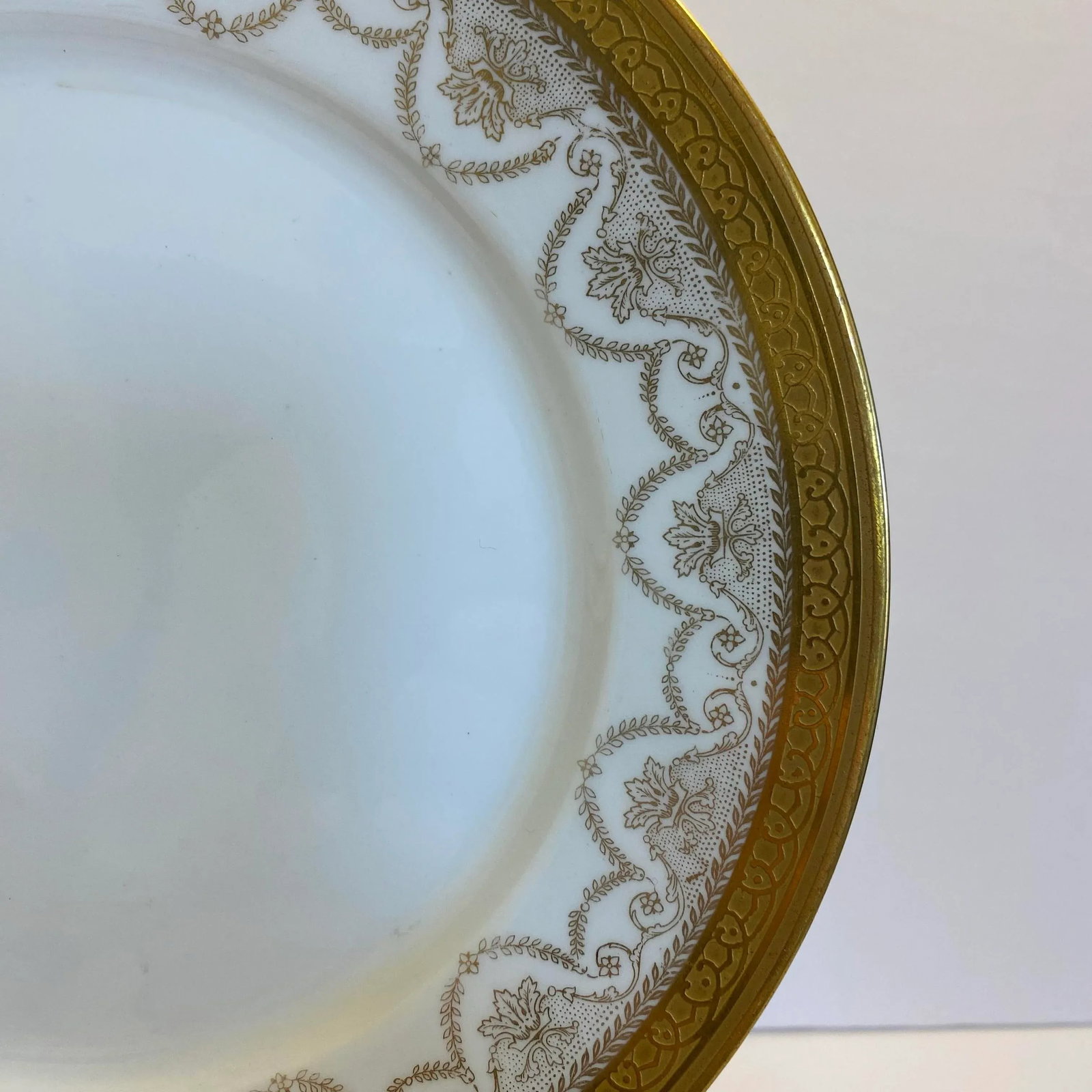 Antique Limoges Gilt Salad Luncheon Plates by Wm. Guérin & Co., France - Set of 12 - 3
