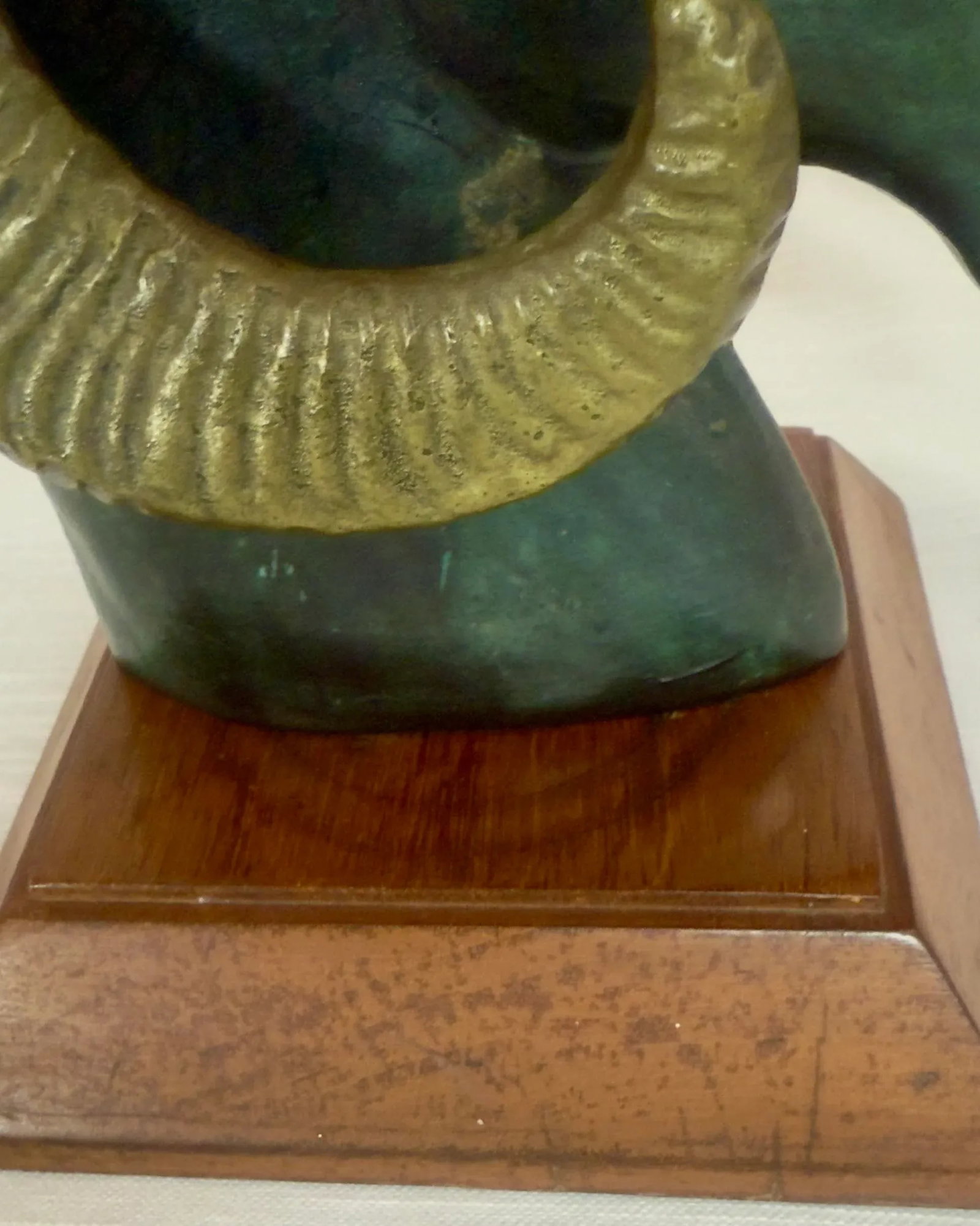 Mid Century Brass & Verdigris Patina Ram Bust - La Barge / Marbro Style - 8