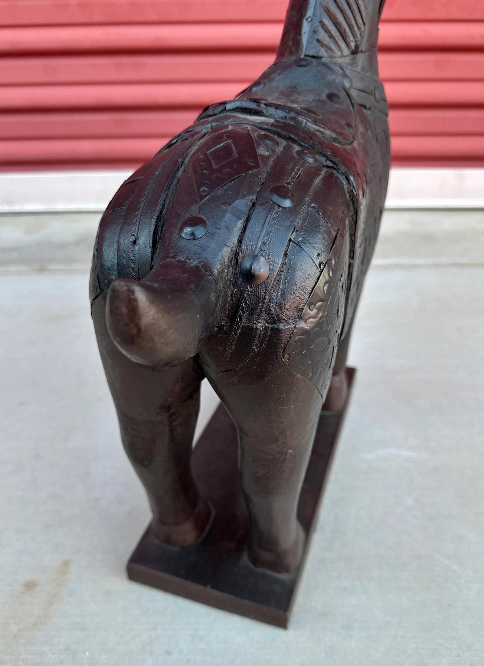 Hand Carved Wooden Horse Statue - 6