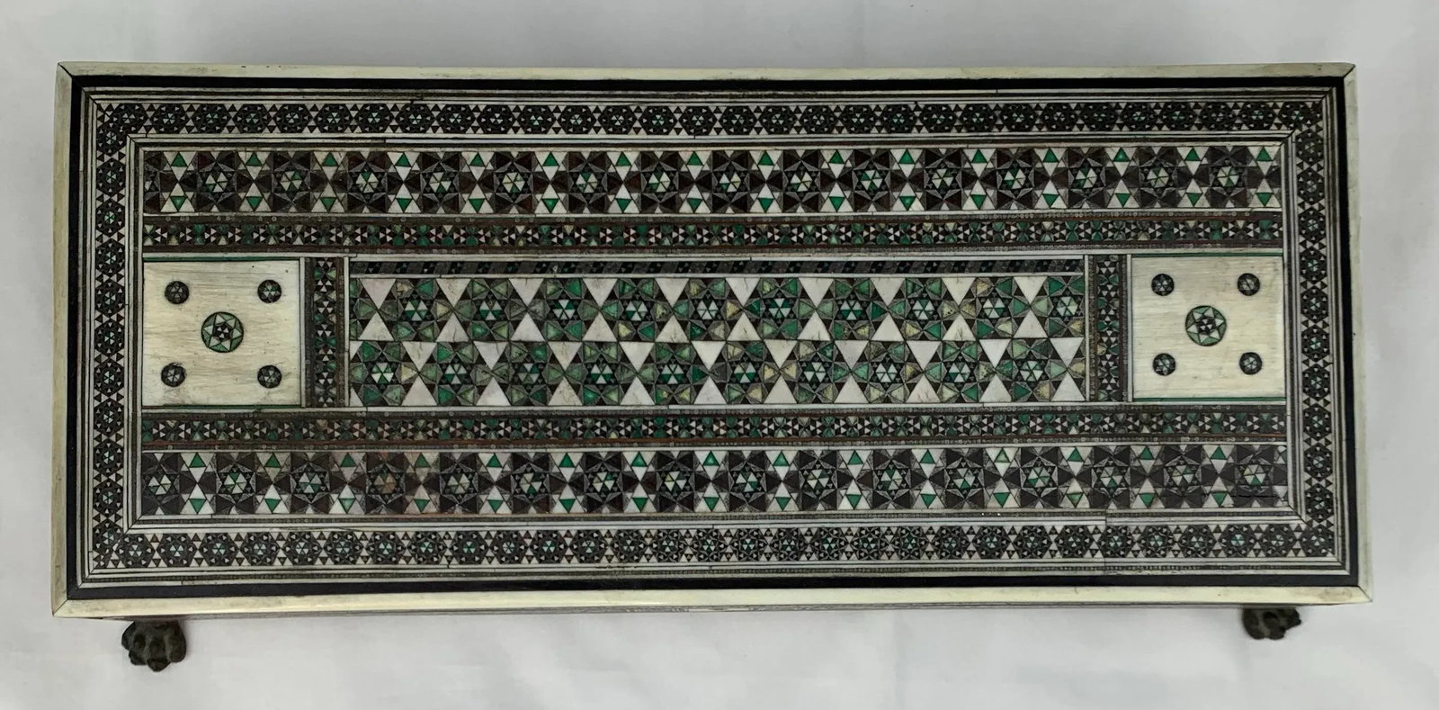 Antique Mid 19th Century Anglo India Wood Mosaic Sadeli Jewelry Box - 5