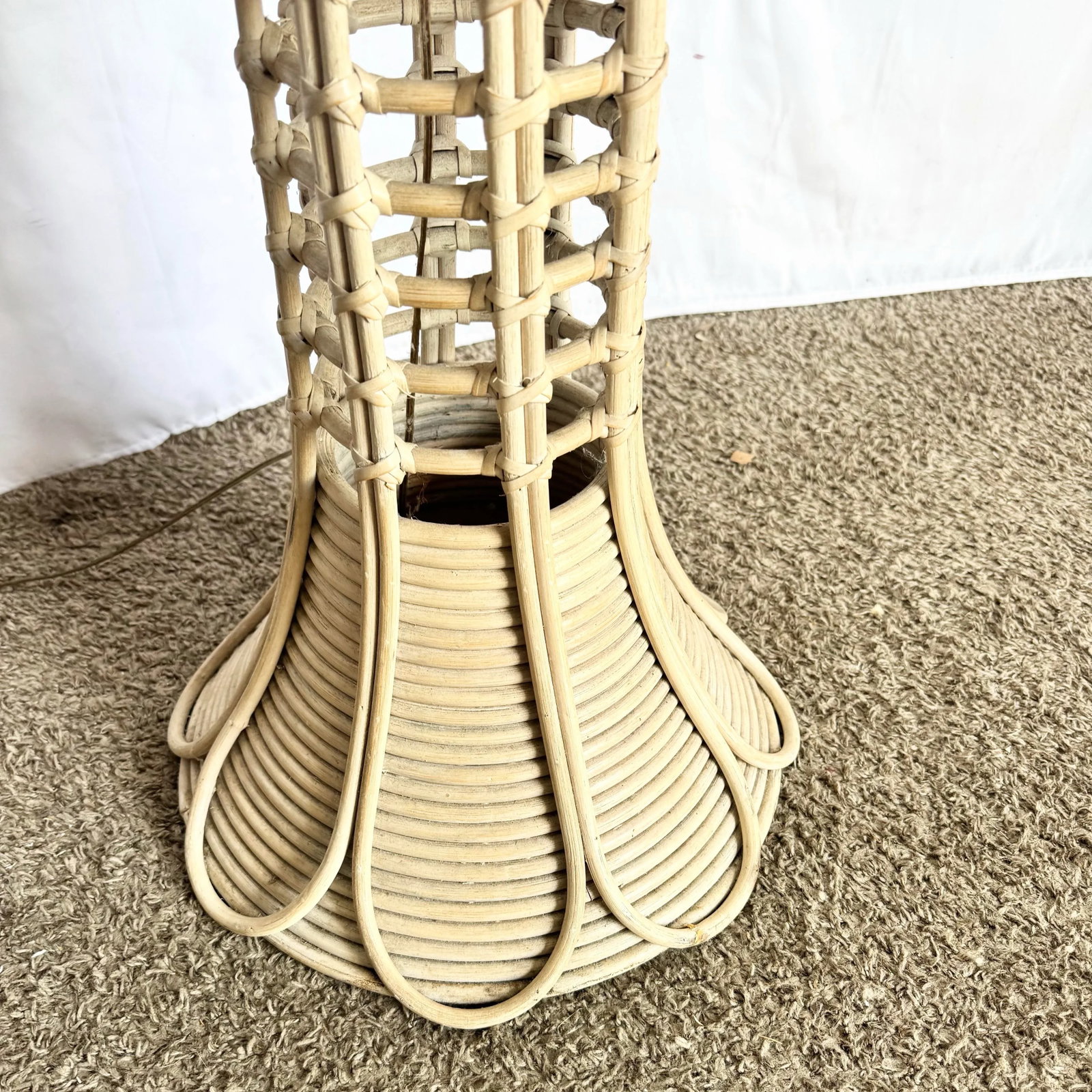 Boho Chic Gabriella Crespi Style Rattan Wicker Floor Lamp - 4