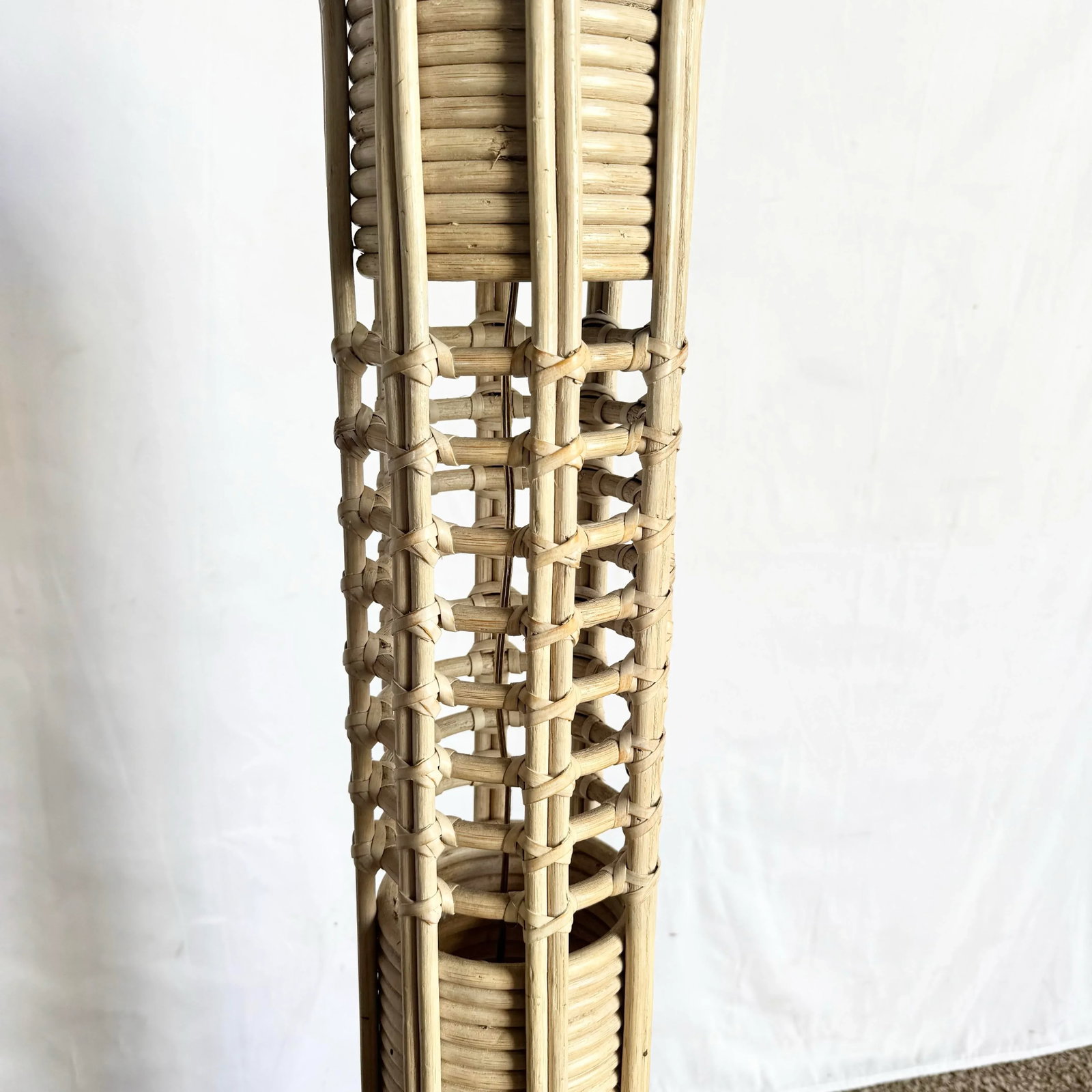 Boho Chic Gabriella Crespi Style Rattan Wicker Floor Lamp - 5