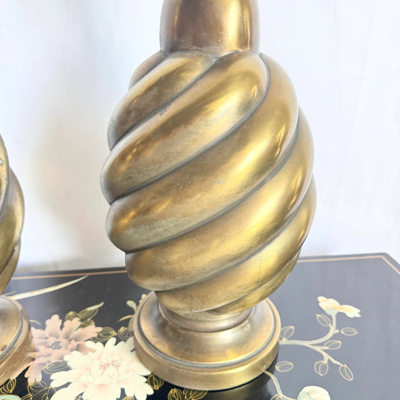 Vintage Westwood Industries Brass Swirl Beehive Table Lamps - A Pair - 8