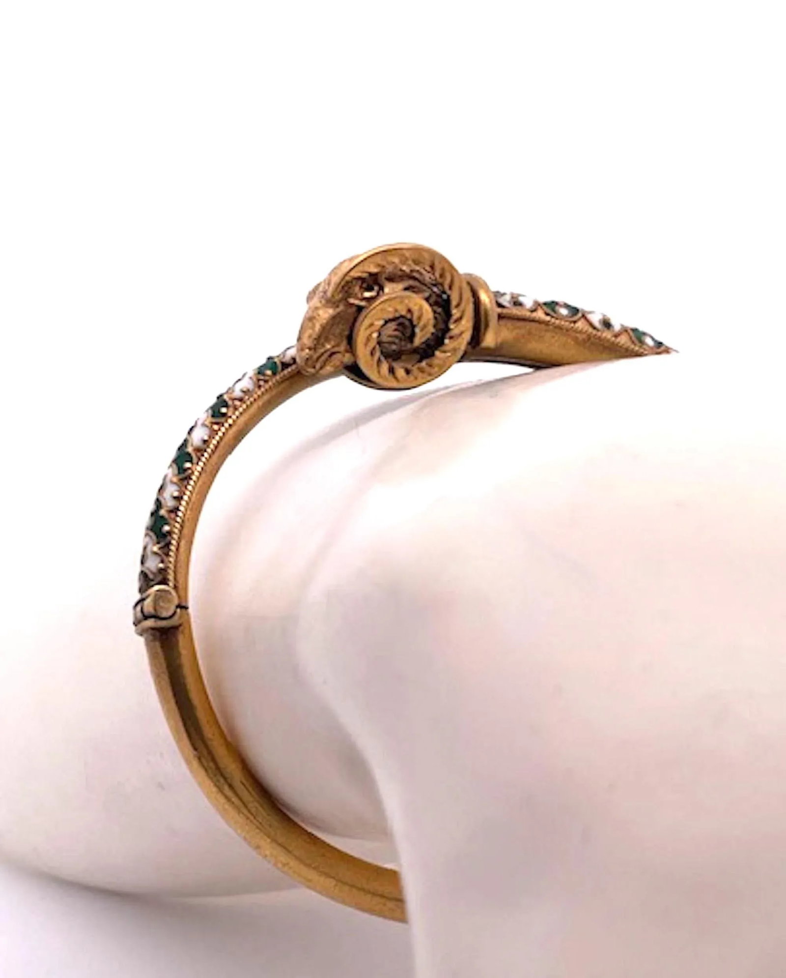 1950s Enamel Ram Bracelet 14k - 5