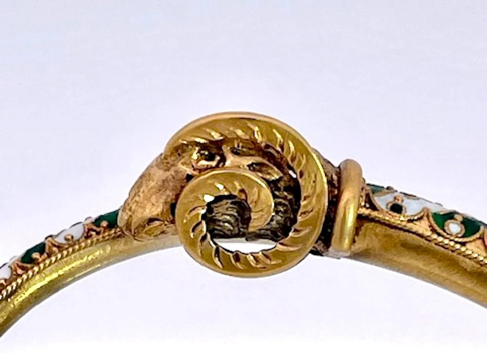 1950s Enamel Ram Bracelet 14k - 6