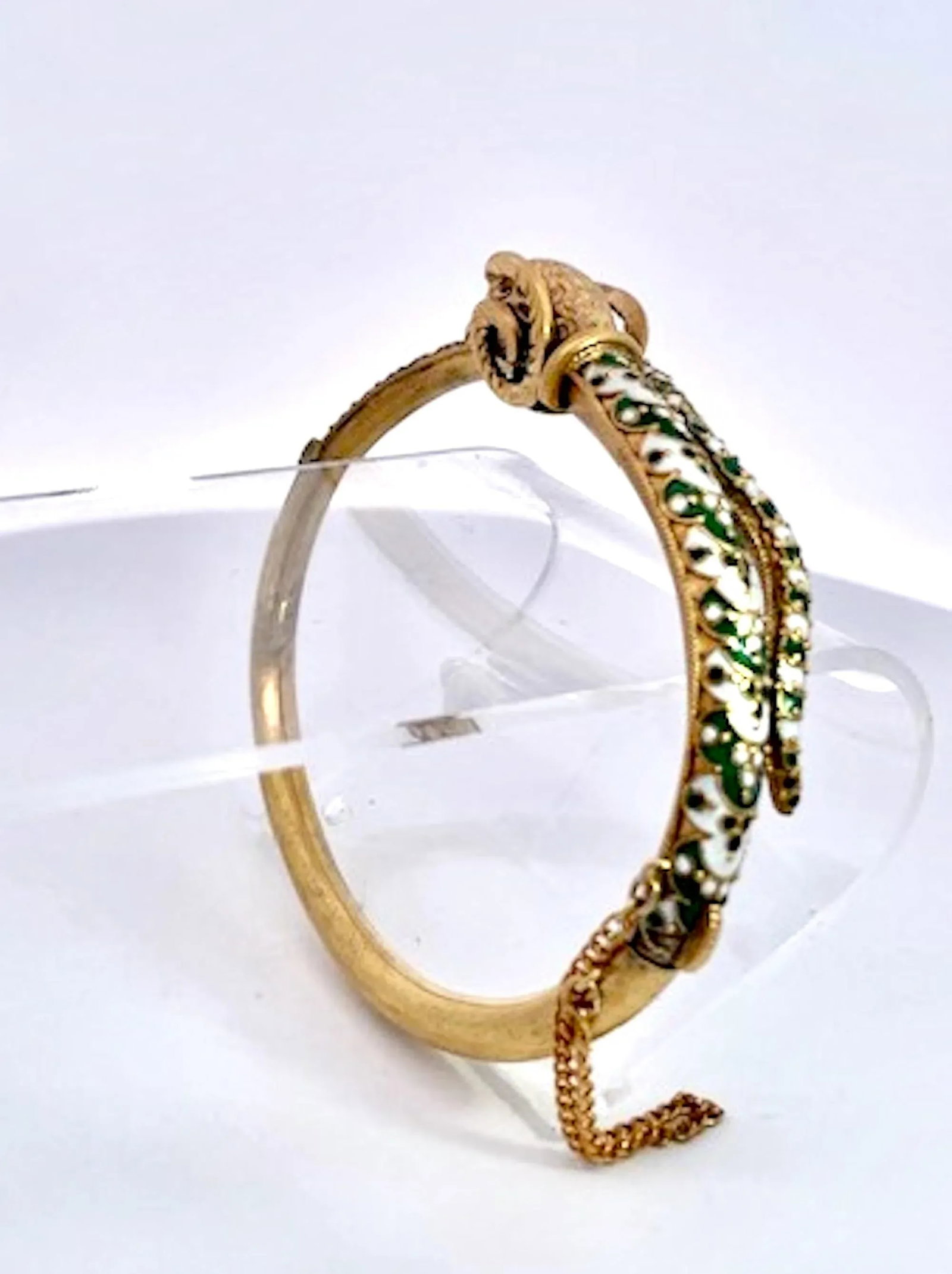 1950s Enamel Ram Bracelet 14k - 9